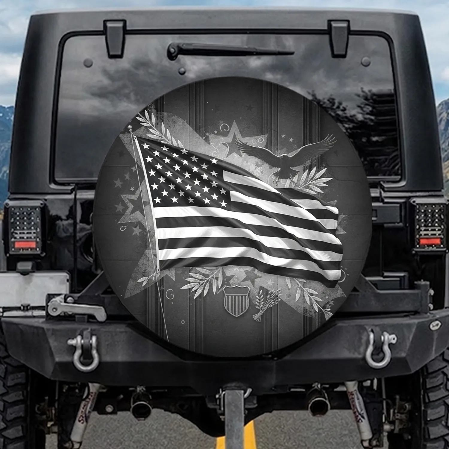 American Flag Eagle - Independence Day Gift for Veterans Spare Tire Cover - 1