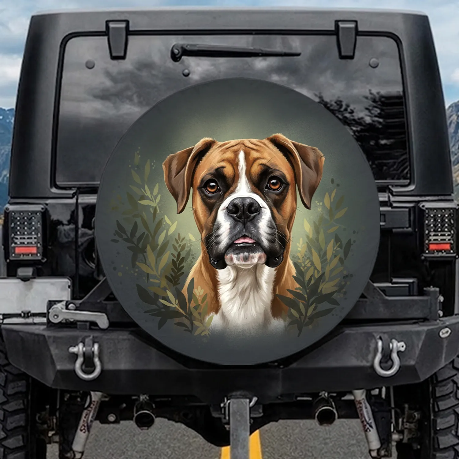 Majestic Fawn Boxer Dog - Dog Lover Gift for Boxer Owners Spare Tire Cover - 1