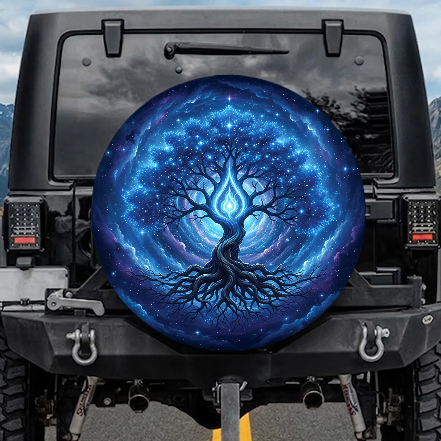 Tree of Life Celestial Galaxy - Cosmic Home Decor Gift for Galaxy Lover Spare Tire Cover - 1