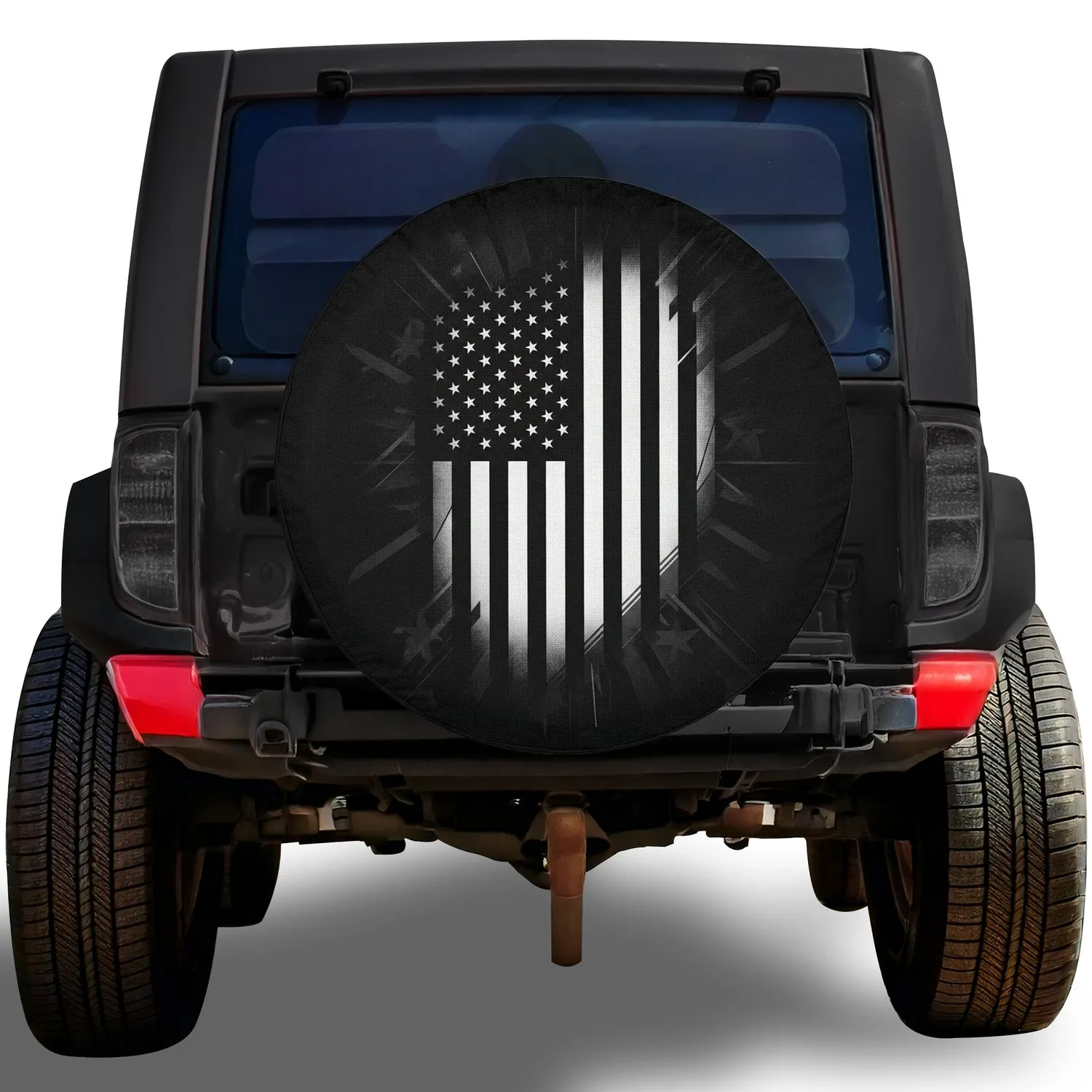Thin Line American Flag Stars & Stripes - Independence Day Gift for Veterans Spare Tire Cover - 1