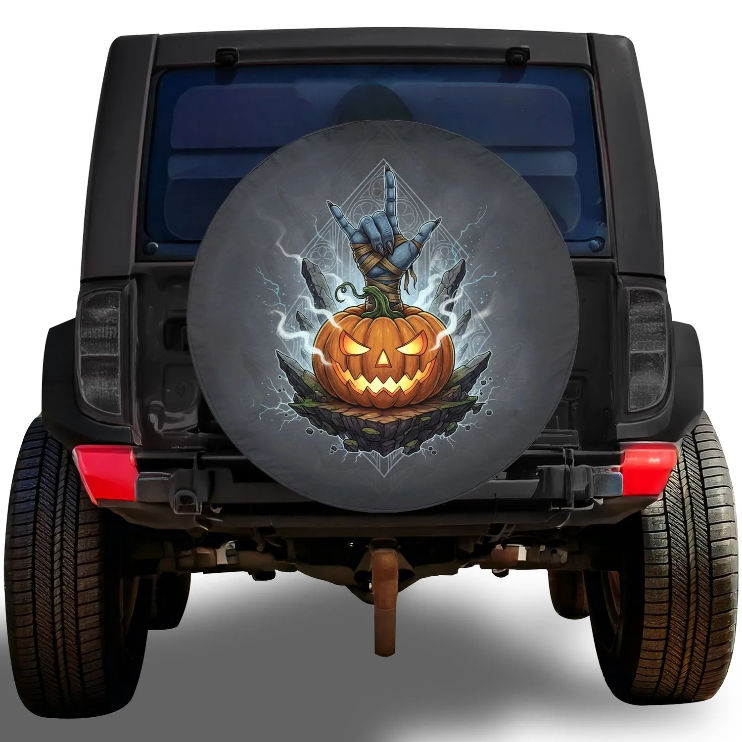 Halloween Jack-o'-Lantern Zombie Hand - Halloween Party Decor Gift Spare Tire Cover - 1