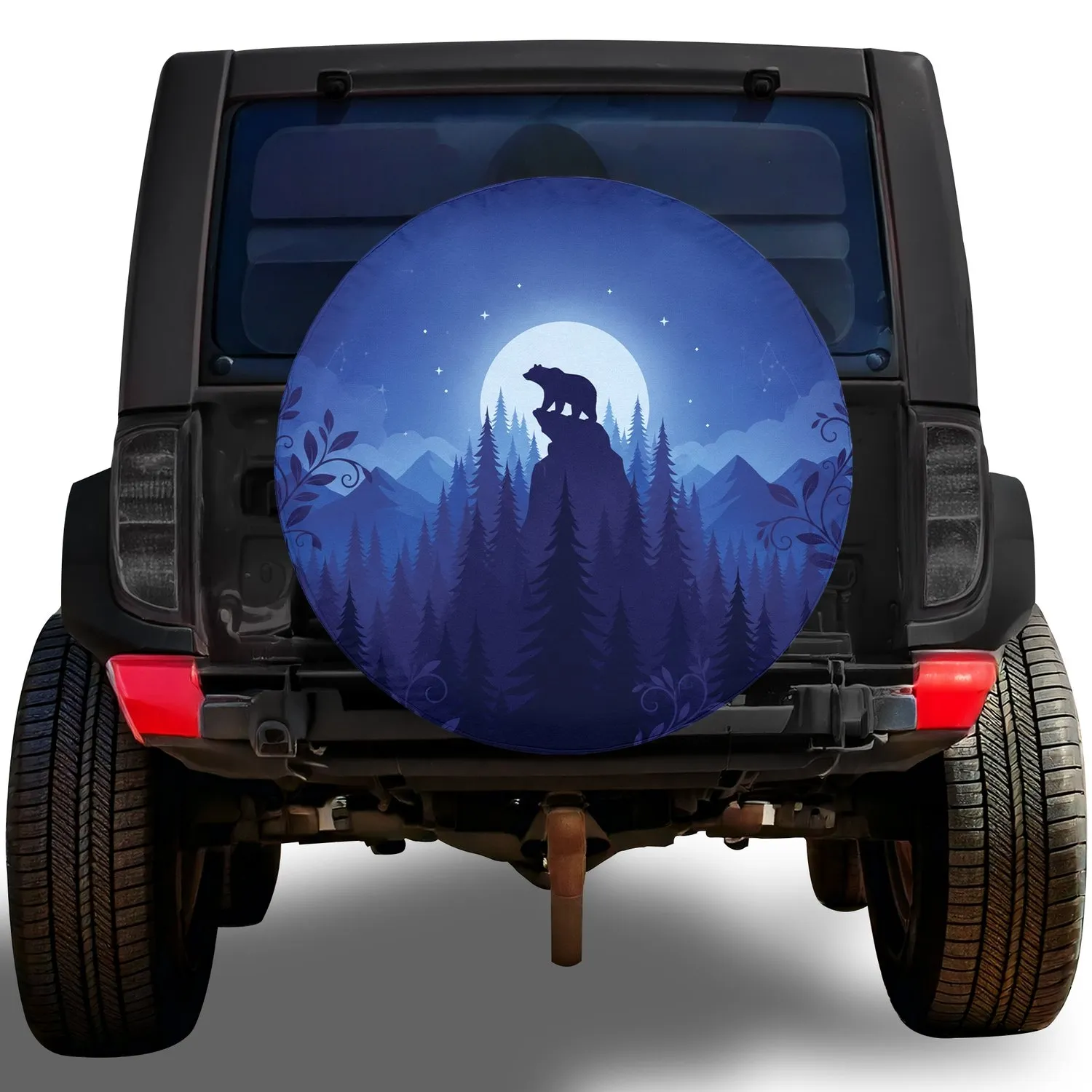 Bear Forest Moon Mountain - Outdoor Adventure Gift Spare Tire Cover - 1