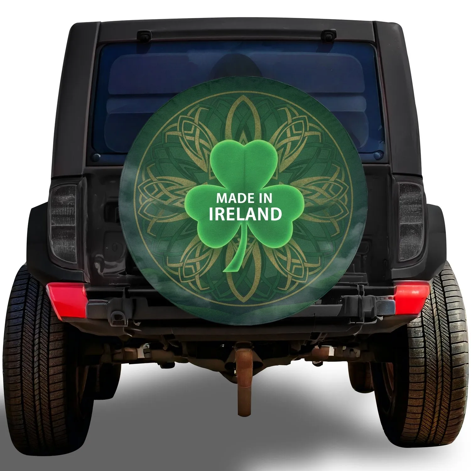 Made In Ireland Shamrock Celtic Knot - Irish Heritage Travel Gift Spare Tire Cover - 1