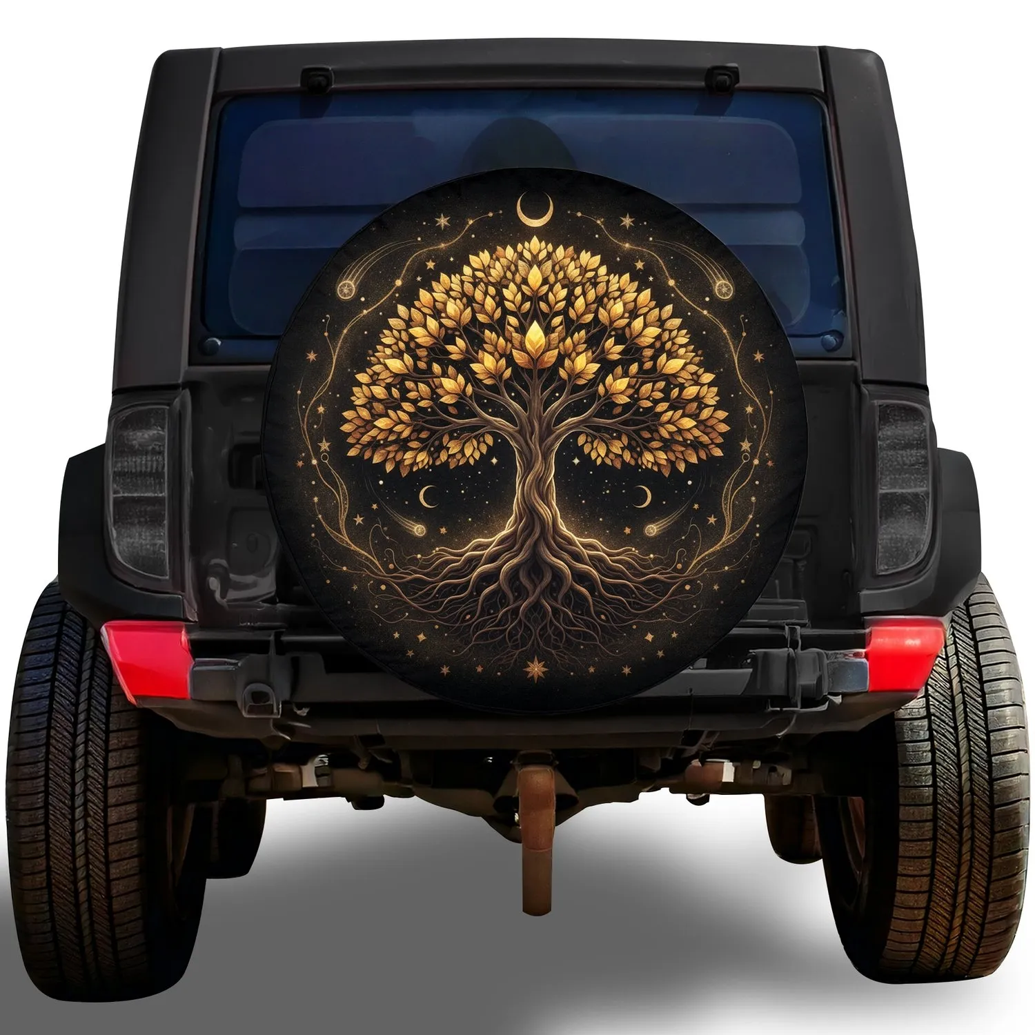 Tree of Life Celestial Cosmic Aura Stardust Organic Tendrils - Home Decor Gift Spare Tire Cover - 1