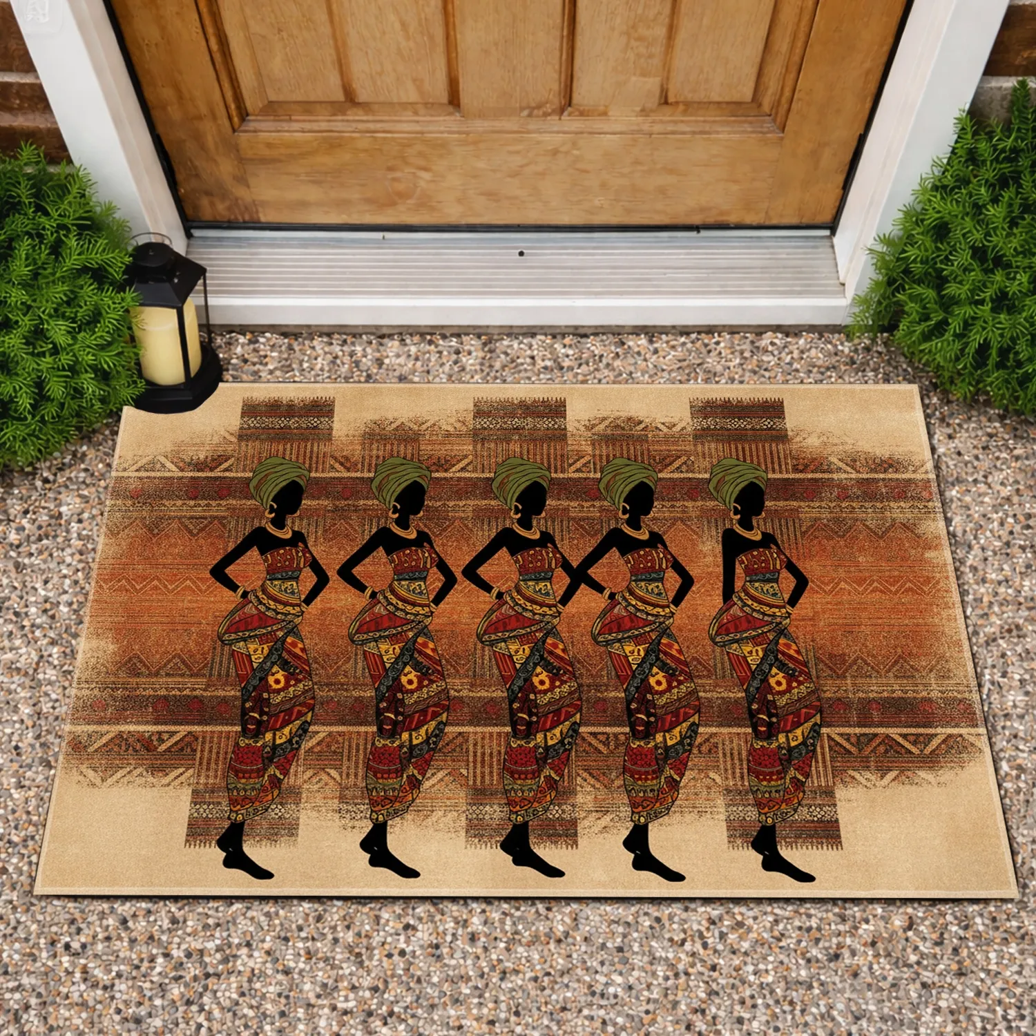 African Women Traditional Garments Tribal Art - Home Decor Gift for Culture Lovers Doormat - 1