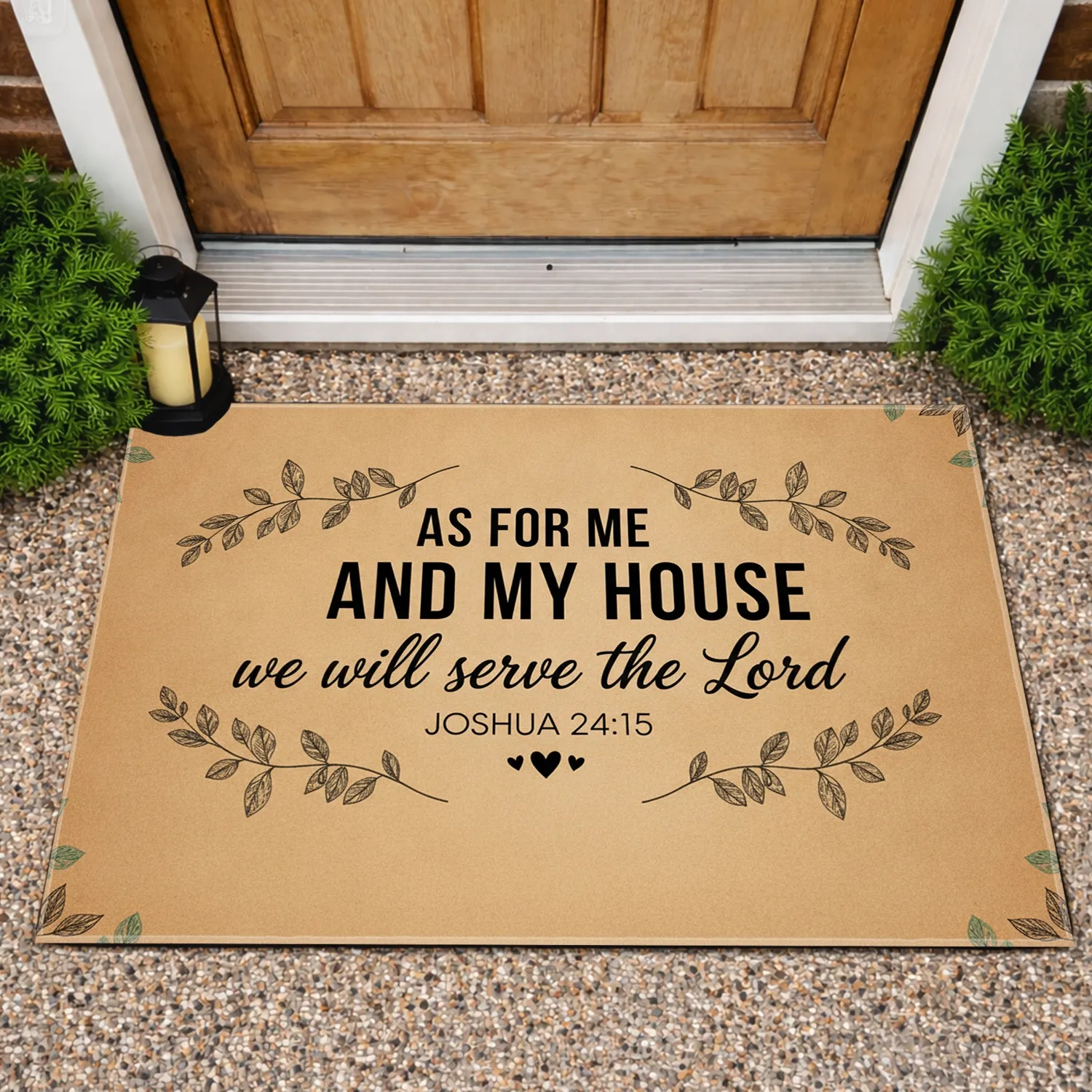Scripture Verse Botanical Vines - Farmhouse Home Decor Christian Faith Gift Doormat - 1