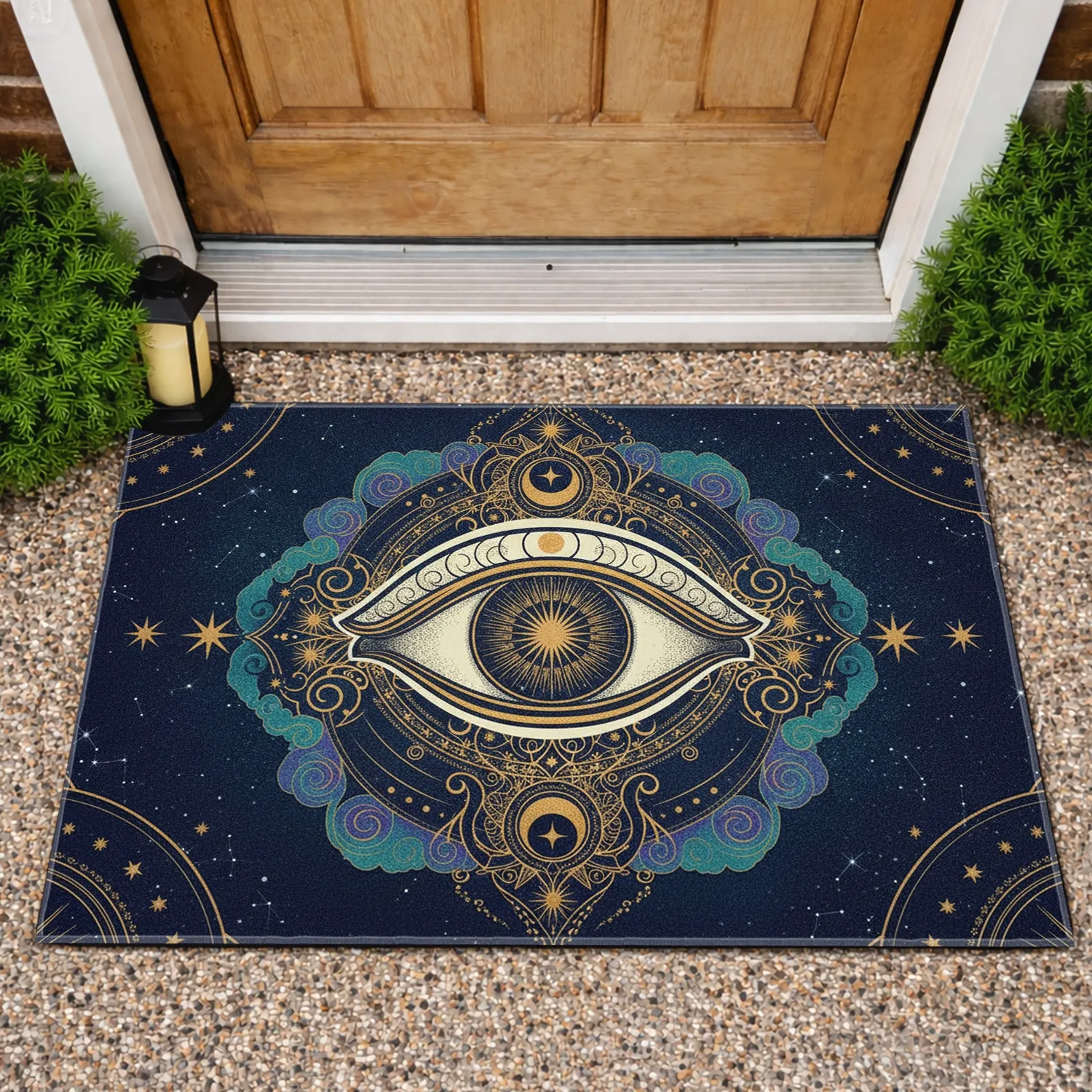 Cosmic Eye Celestial Moons Stars - Home Decor Gift for Mysticism Lover Doormat - 1