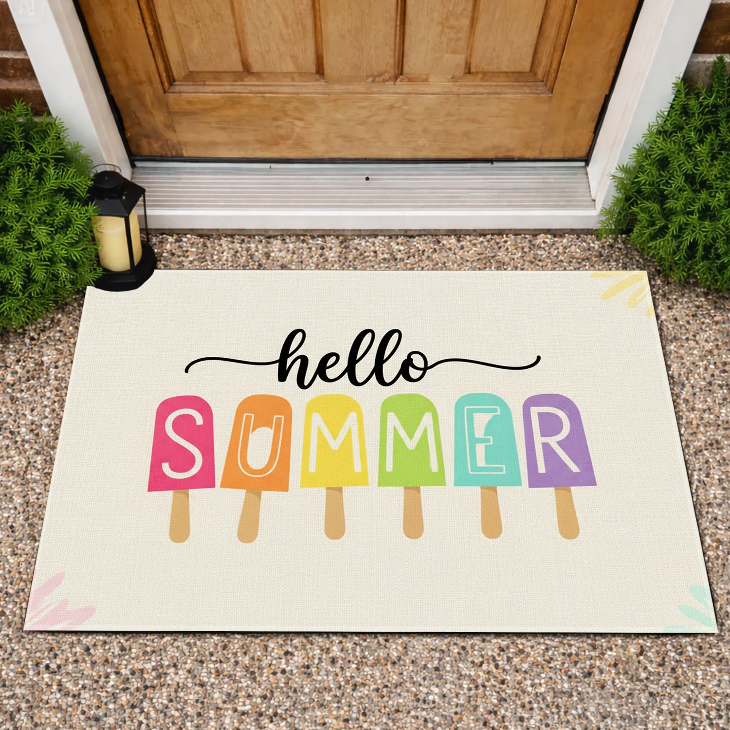 Hello Summer Popsicle - Summer Season Welcome Decor Doormat - 1