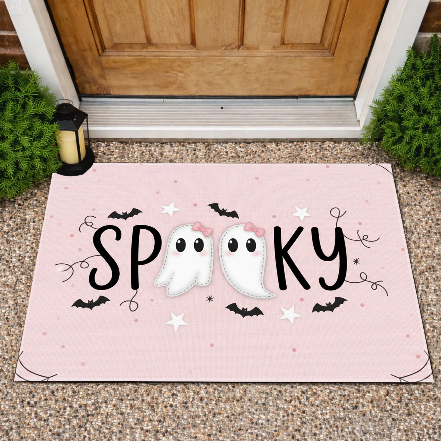 Spooky Ghosts Bats Spiderwebs - Halloween Decor Gift Doormat - 1