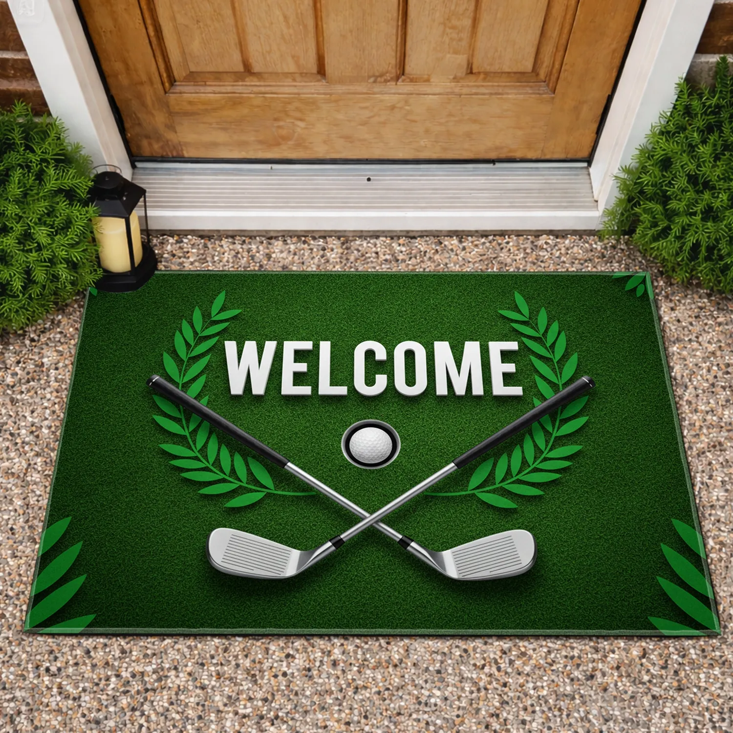 Welcome Golf Clubs Ball Course - Home Decor Gift for Golfer Doormat - 1