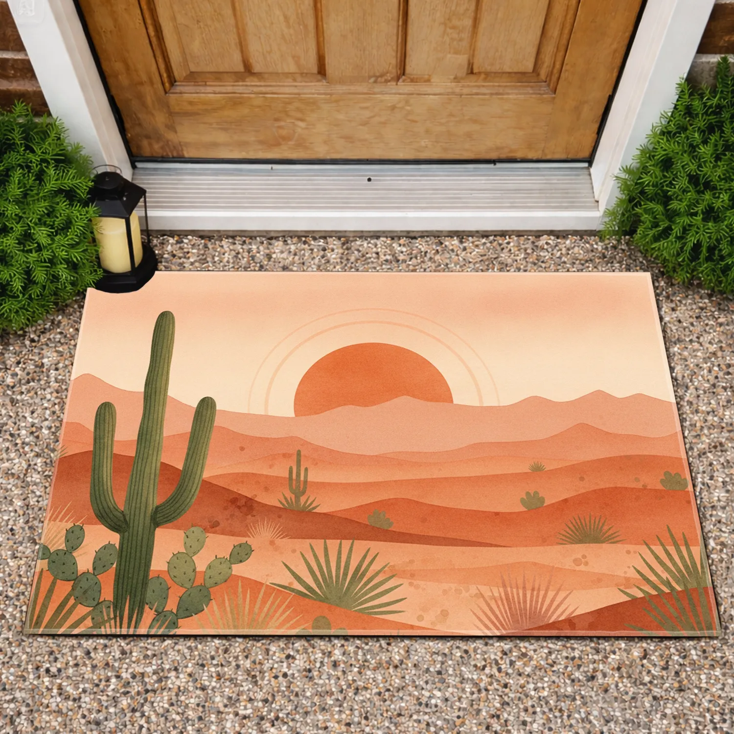 Southwestern Desert Cactus Landscape Sun - Home Decor Gift for Desert Lover Doormat - 1