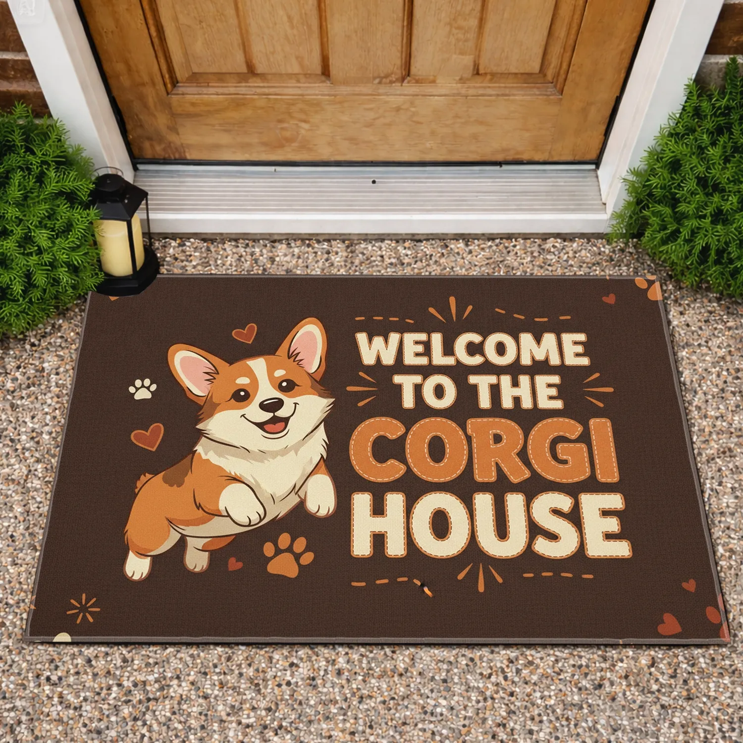 Corgi Welcome To The Corgi House - Home Decor Gift for Corgi Lover Doormat - 1