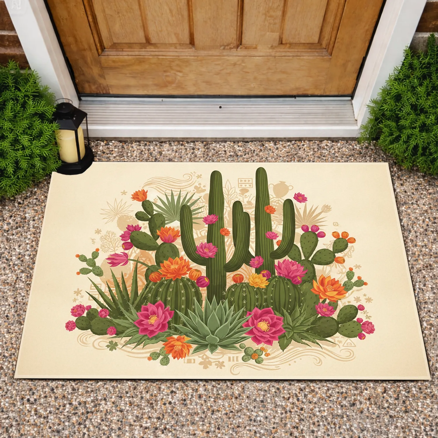 Cacti Succulent Desert Flora Scene - Home Decor Gift Doormat - 1