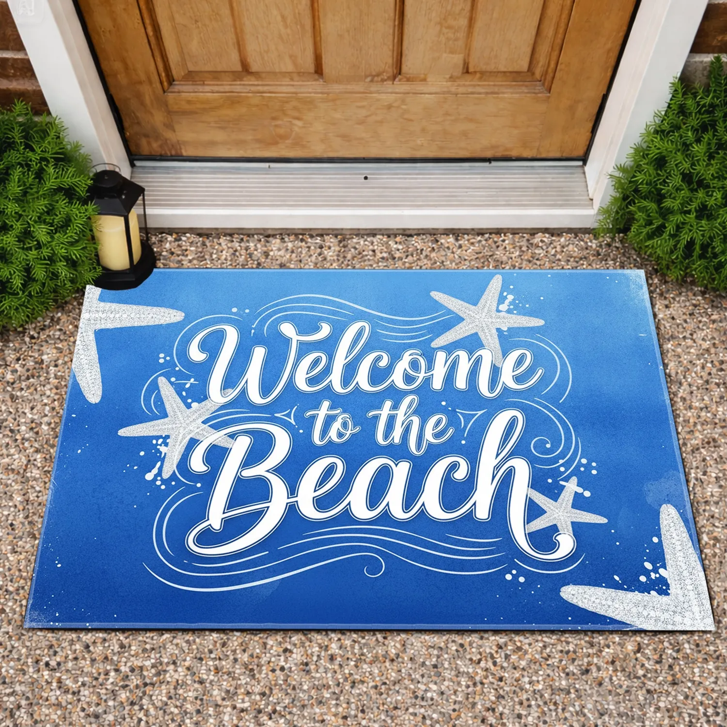 Welcome to the Beach Starfish Ocean - Coastal Home Decor Gift for Beach Lovers Doormat - 1
