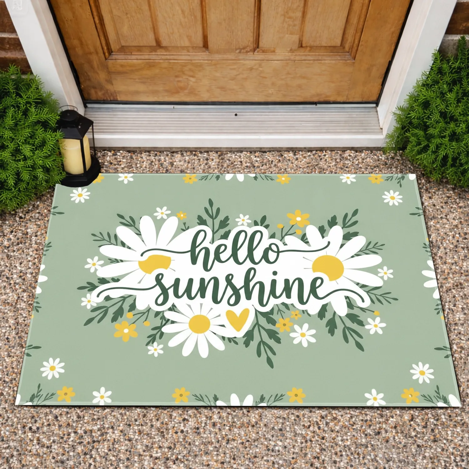 Hello Sunshine Daisy Floral Botanical - Home Decor Gift Doormat - 1