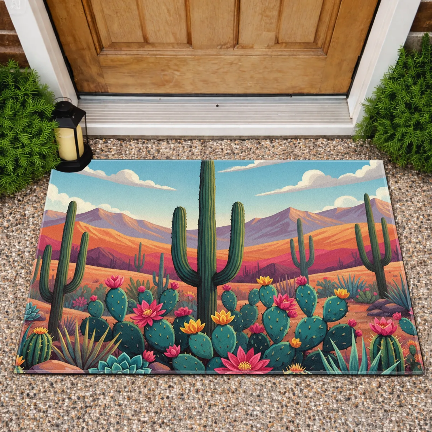 Cacti Succulent Desert Mountains - Home Decor Gift for Garden Lover Doormat - 1