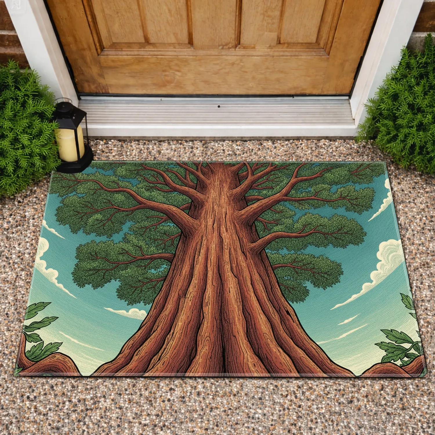 Redwood Sequoia Tree Canopy - Nature Lover Home Decor Gift Doormat - 1