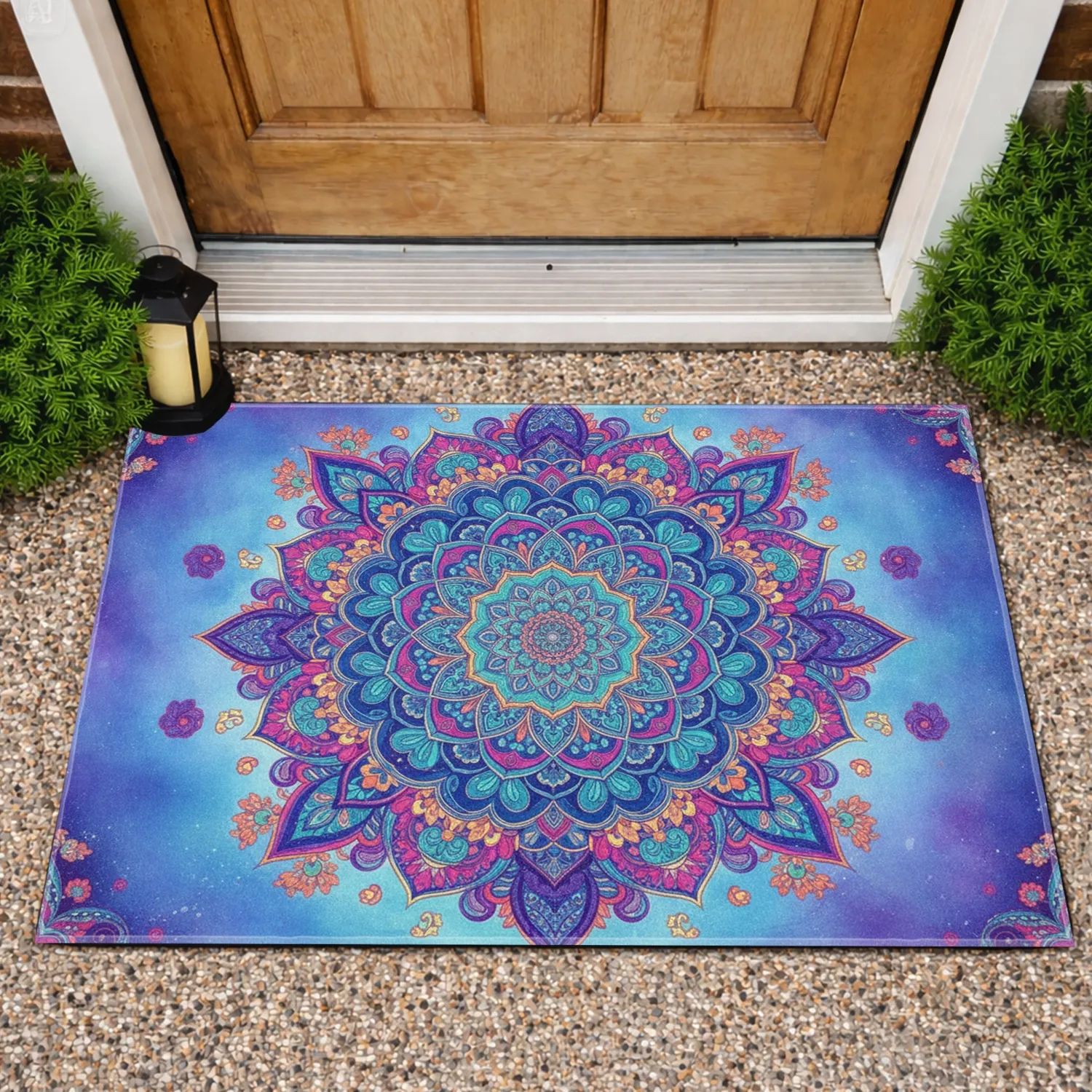 Bohemian Mandala Blossom Paisley Floral Stardust Glow - Boho Lifestyle Home Decor Gift Doormat - 1