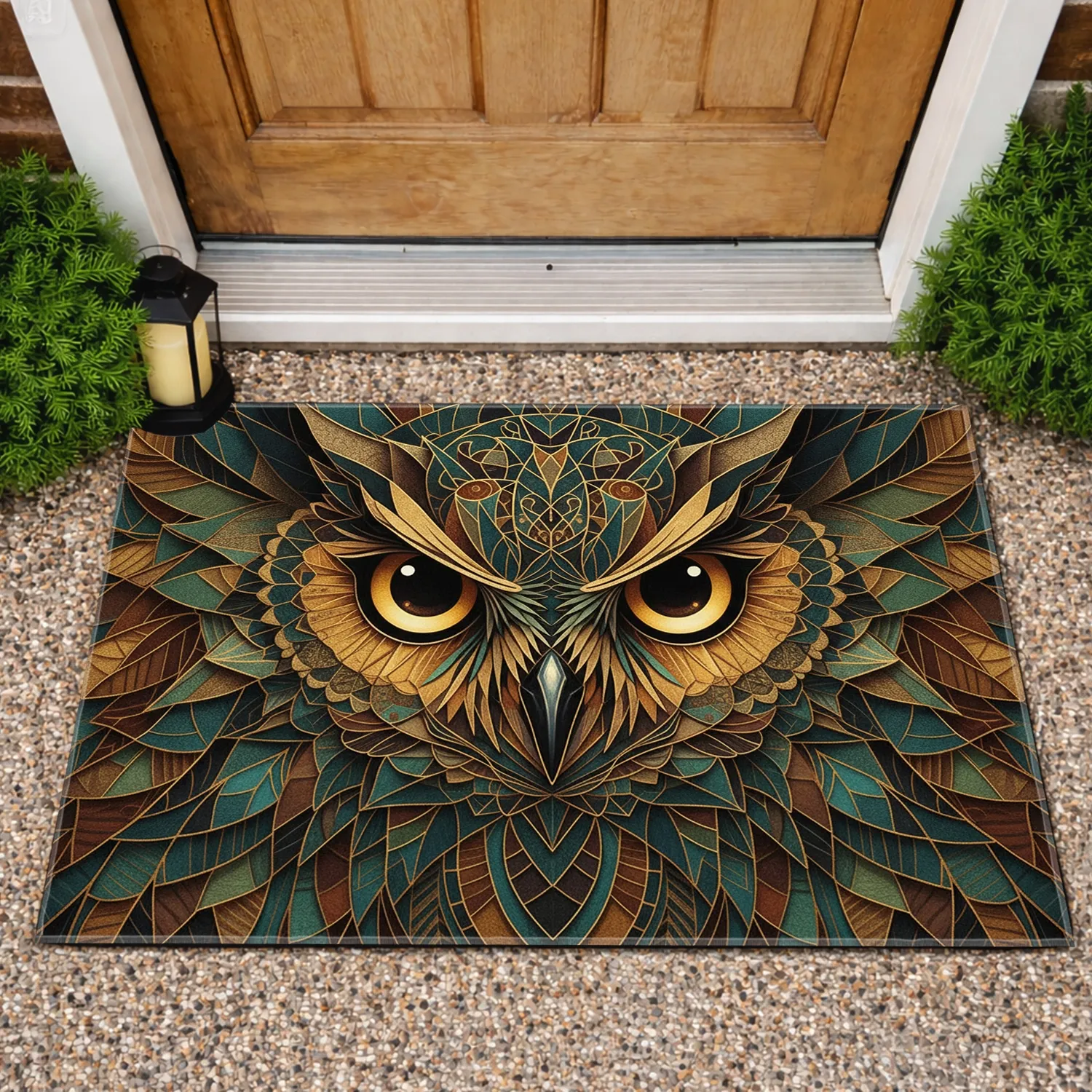 Owl Face Feather - Home Decor Gift For Wildlife Lover Doormat - 1