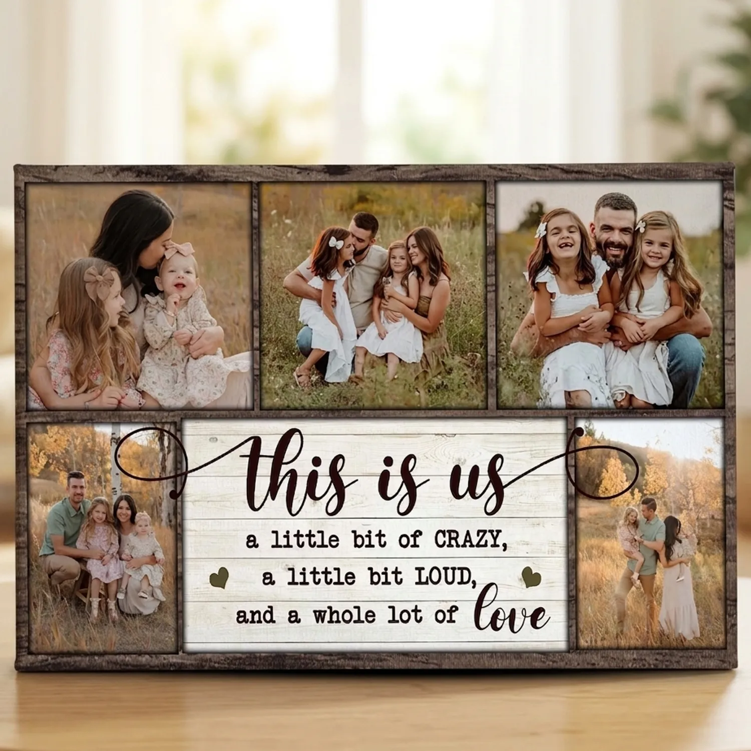 Personalized Family Canvas Print, Custom Photo Collage, This Is Us Wall Art, Gift For Mom Grandparents Decor - 1