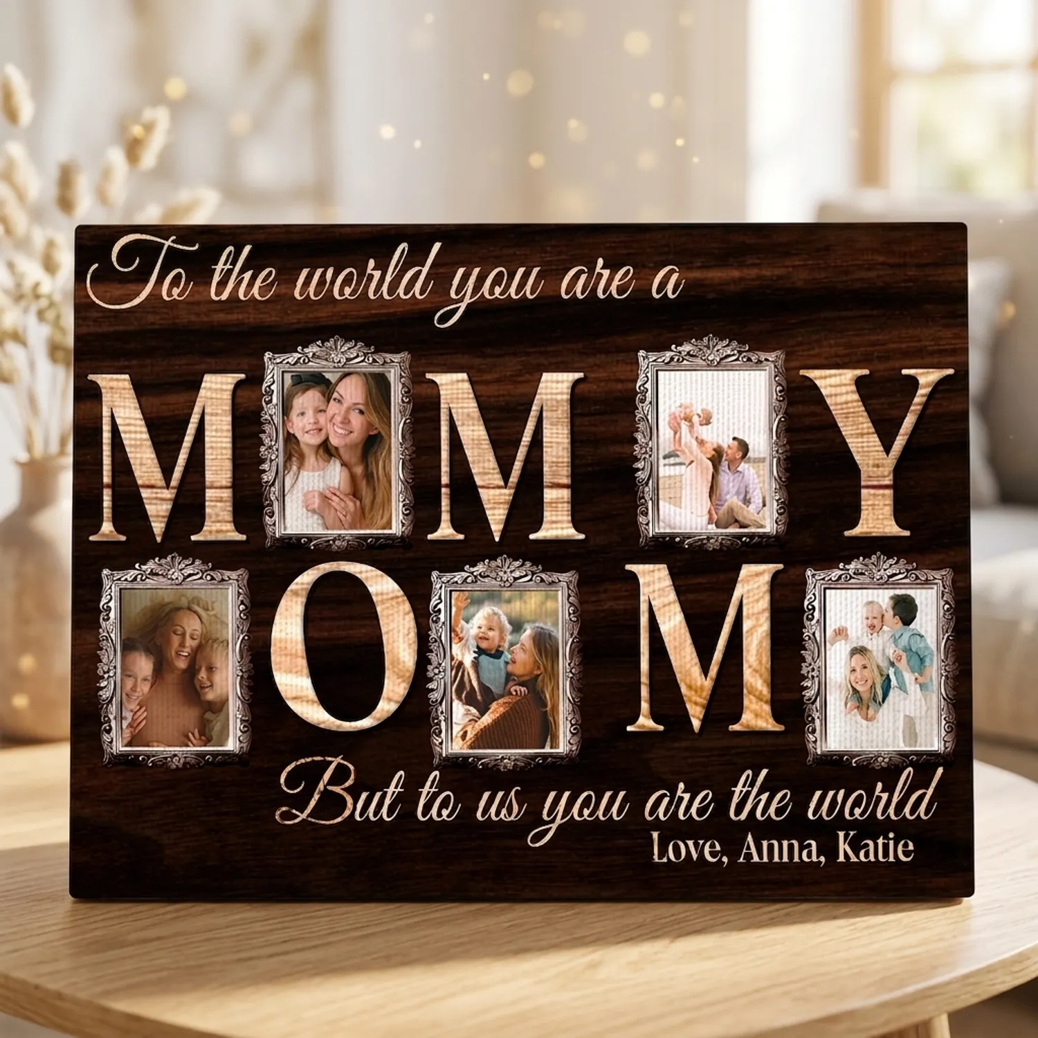 Custom Photo Canvas for Mom, Personalized Mom Gift, Family Photo Collage Wall Art - 1