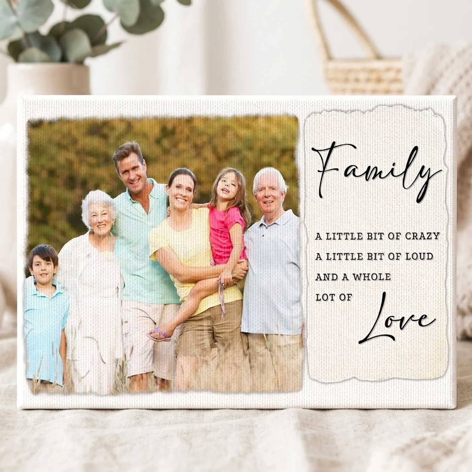 Custom Family Photo Canvas, Personalized Gift for Parents and Grandparents - 1
