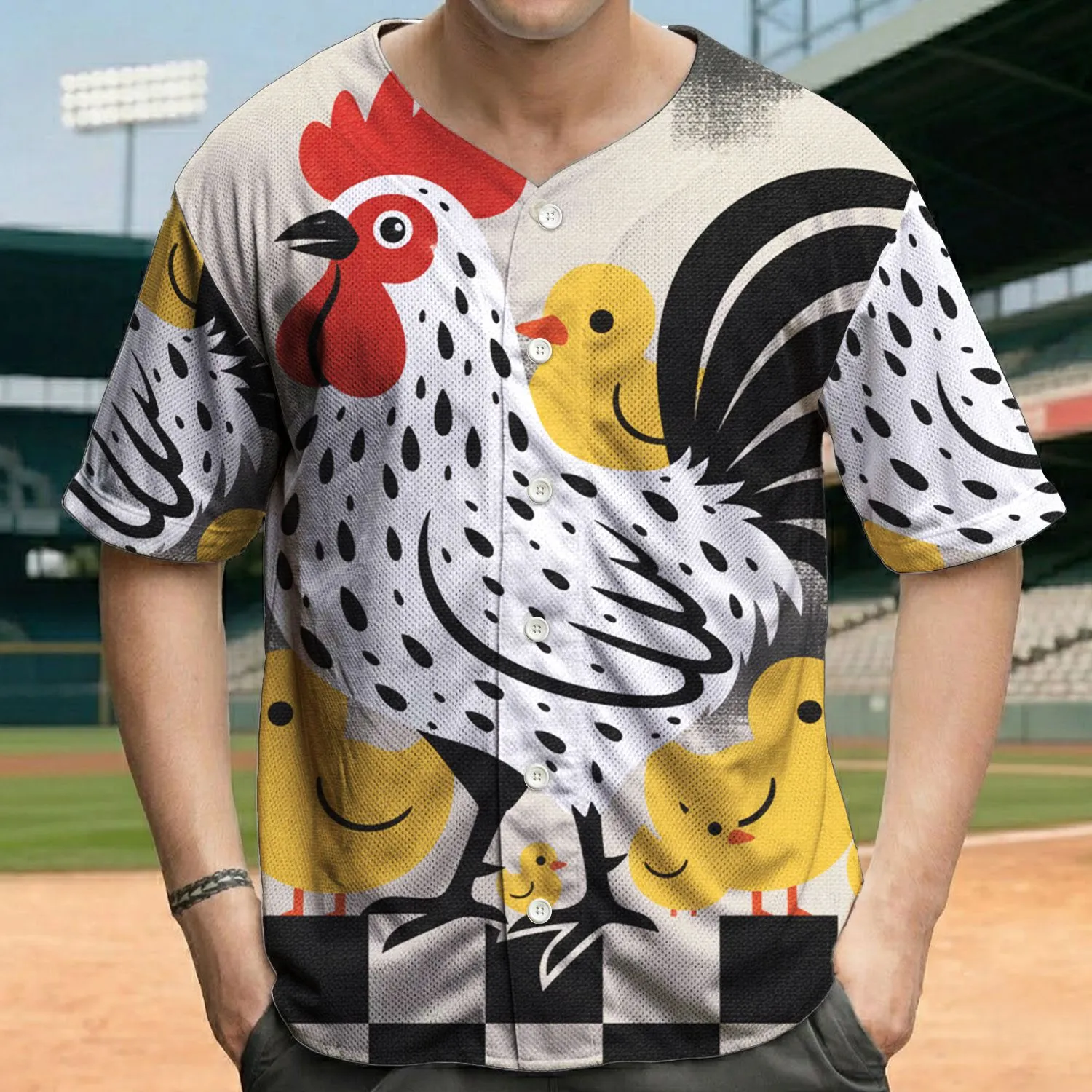 Rooster Fowl Chicks Farmhouse Home Decor Chicken Lover Gift Baseball Jersey - 1