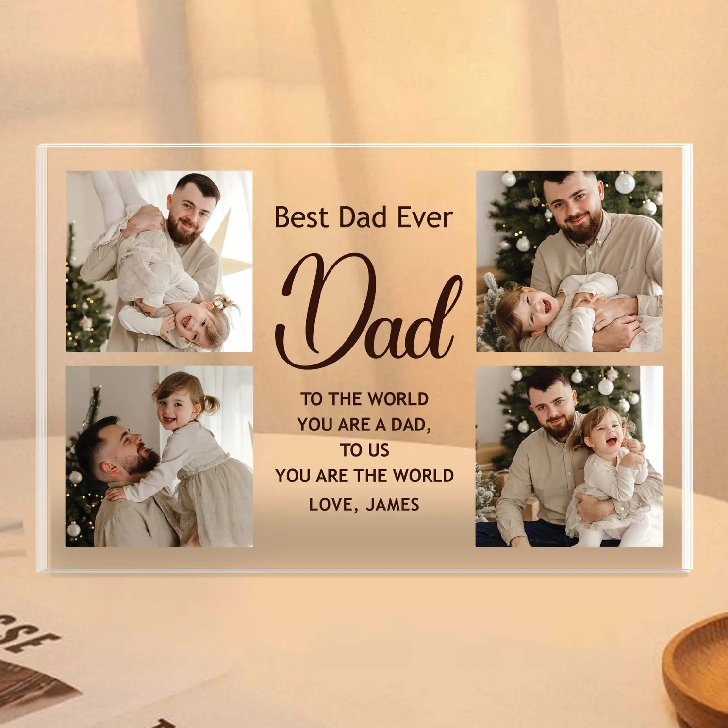 Personalized Acrylic Plaque with Photo, Dad Father's Day Gift from Kids, Custom Acrylic Gifts For Dad - 1