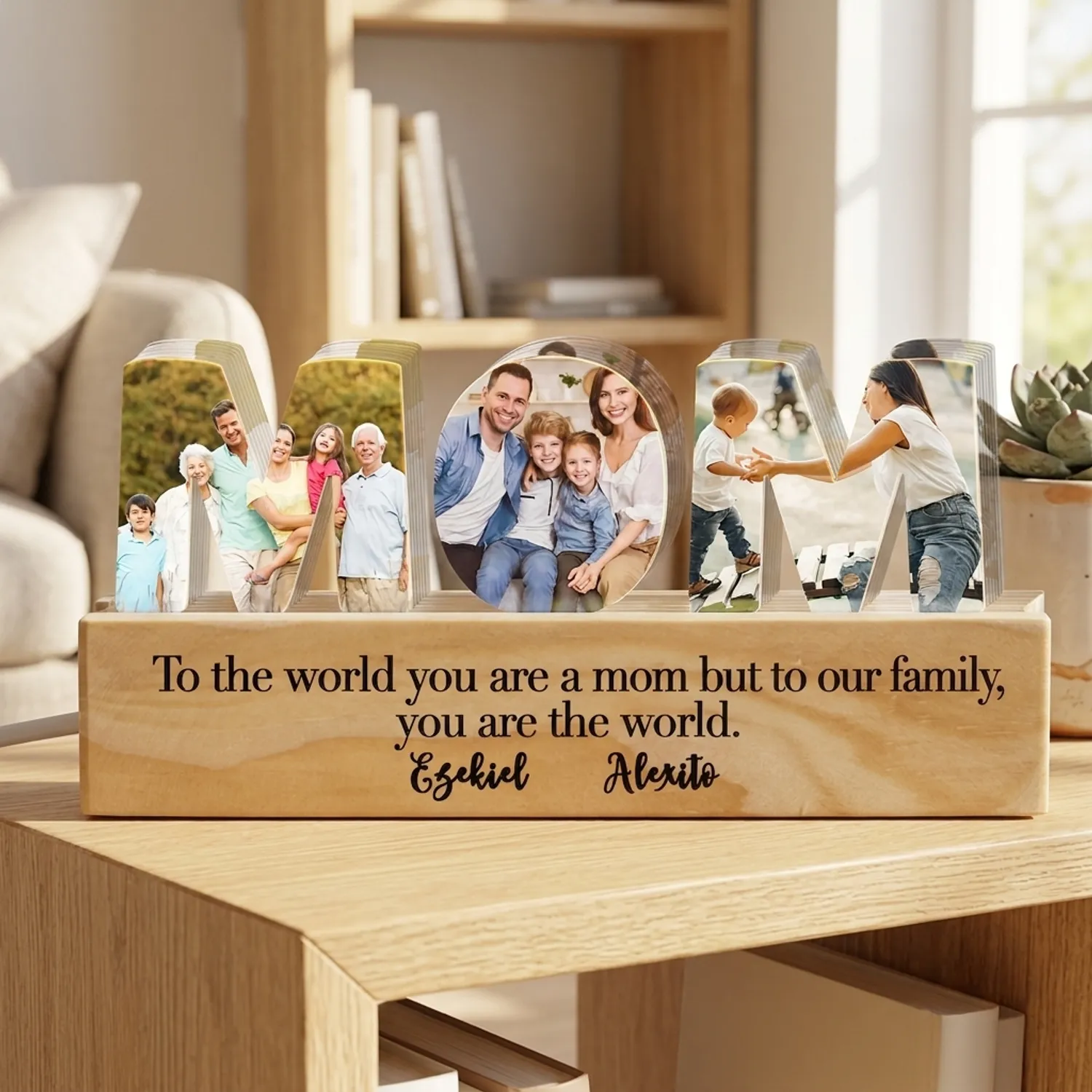 Custom Mom Photo Night Light, Personalized Acrylic LED Gift For Mom, Grandma - 1