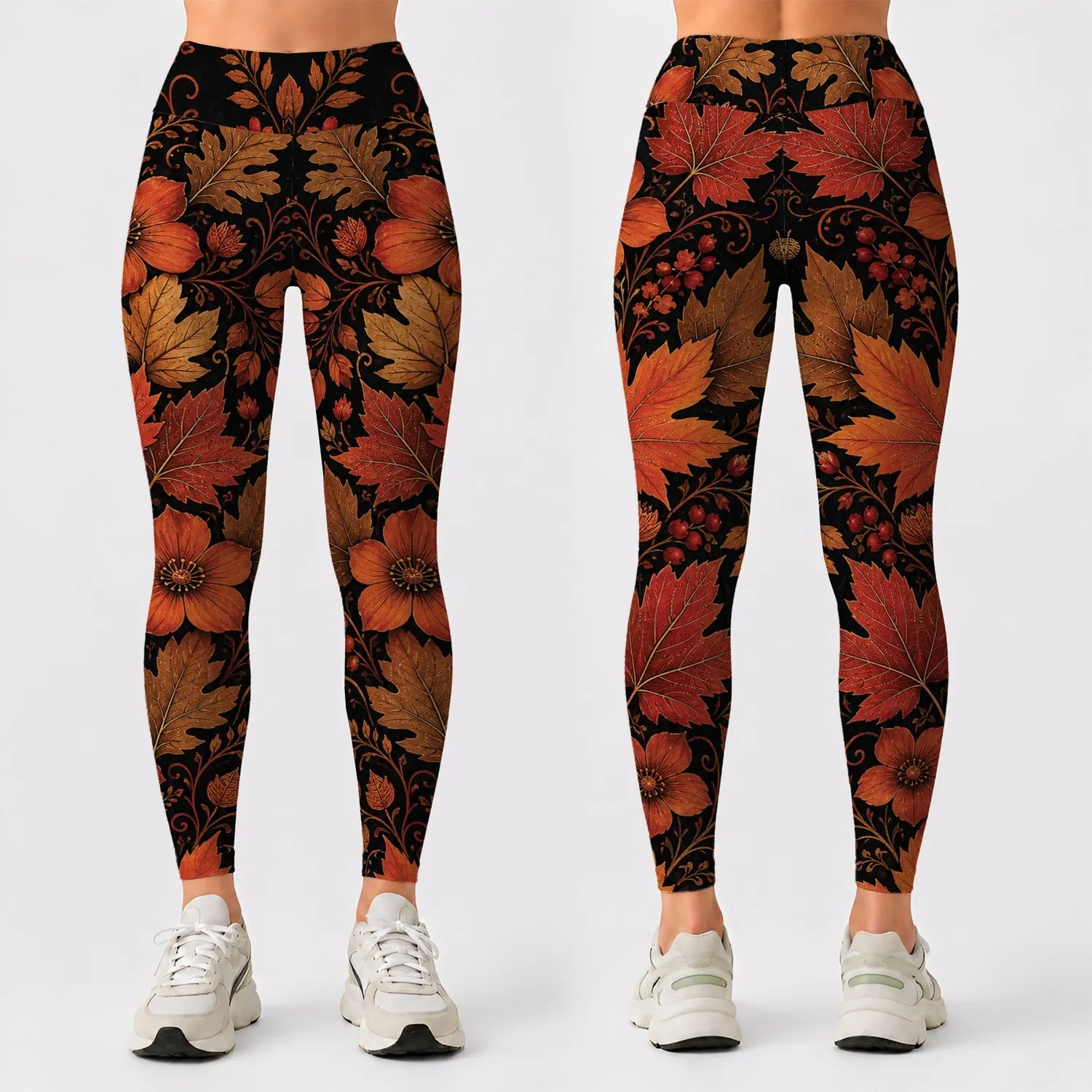 Autumn Maple Oak Botanical Garland For Holiday Parties And Elegant Fall Outfits Wear Leggings - 1