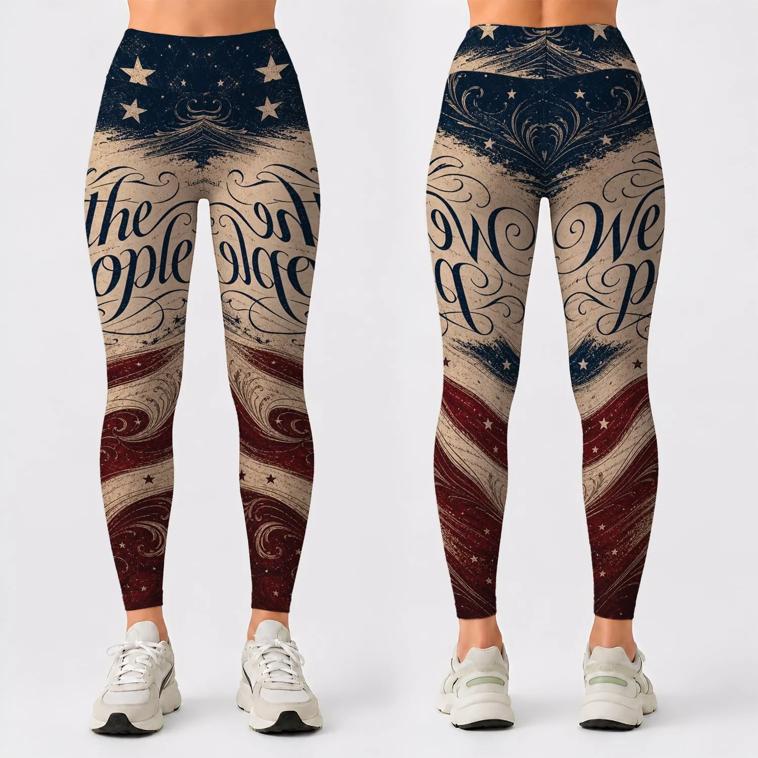 Patriotic Stars And Flowing Stripes For Fourth Of July Parades And Everyday Americana Style Leggings - 1
