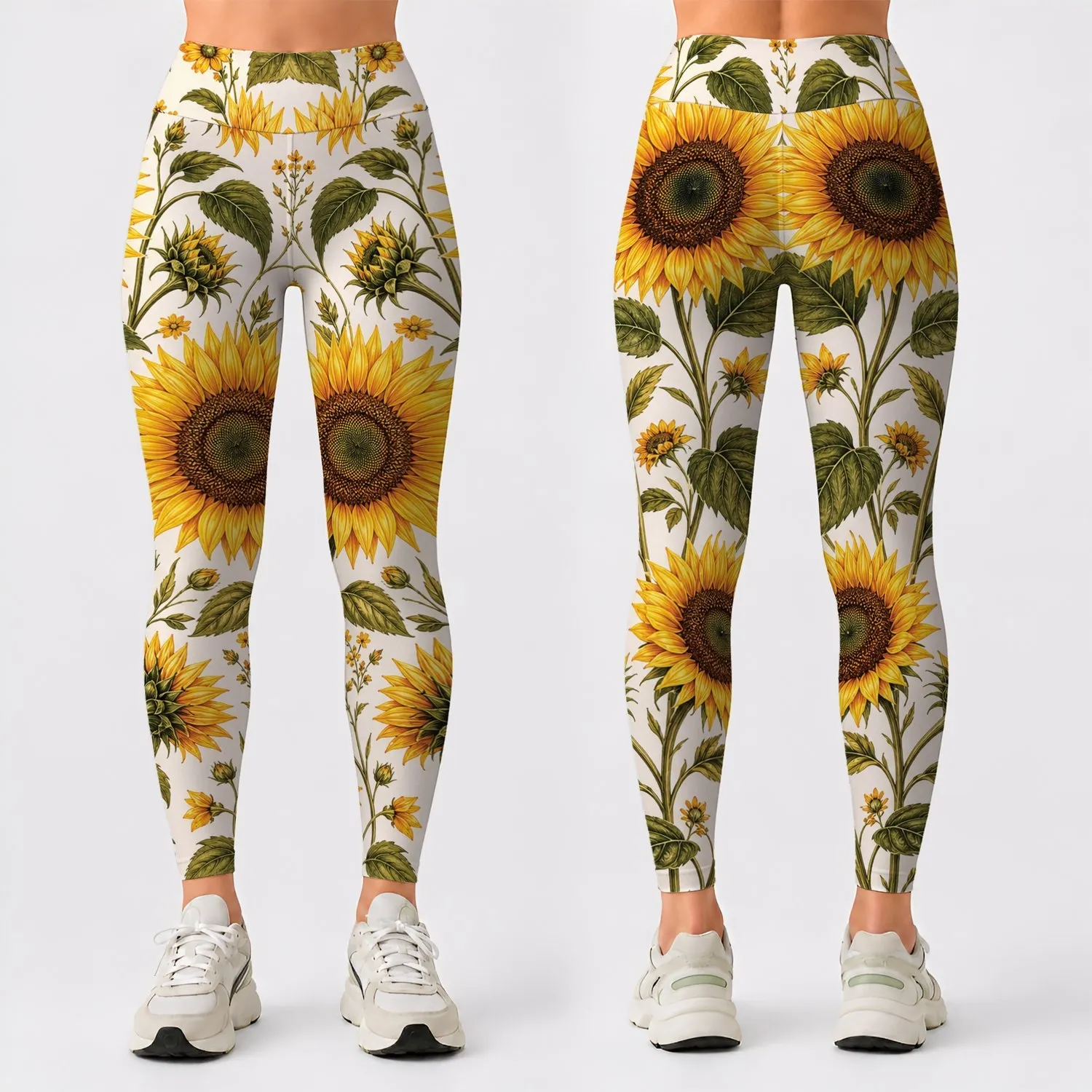 Golden Sunflower Garden For Summer Workouts, Yoga, And Everyday Outdoor Adventures Leggings - 1