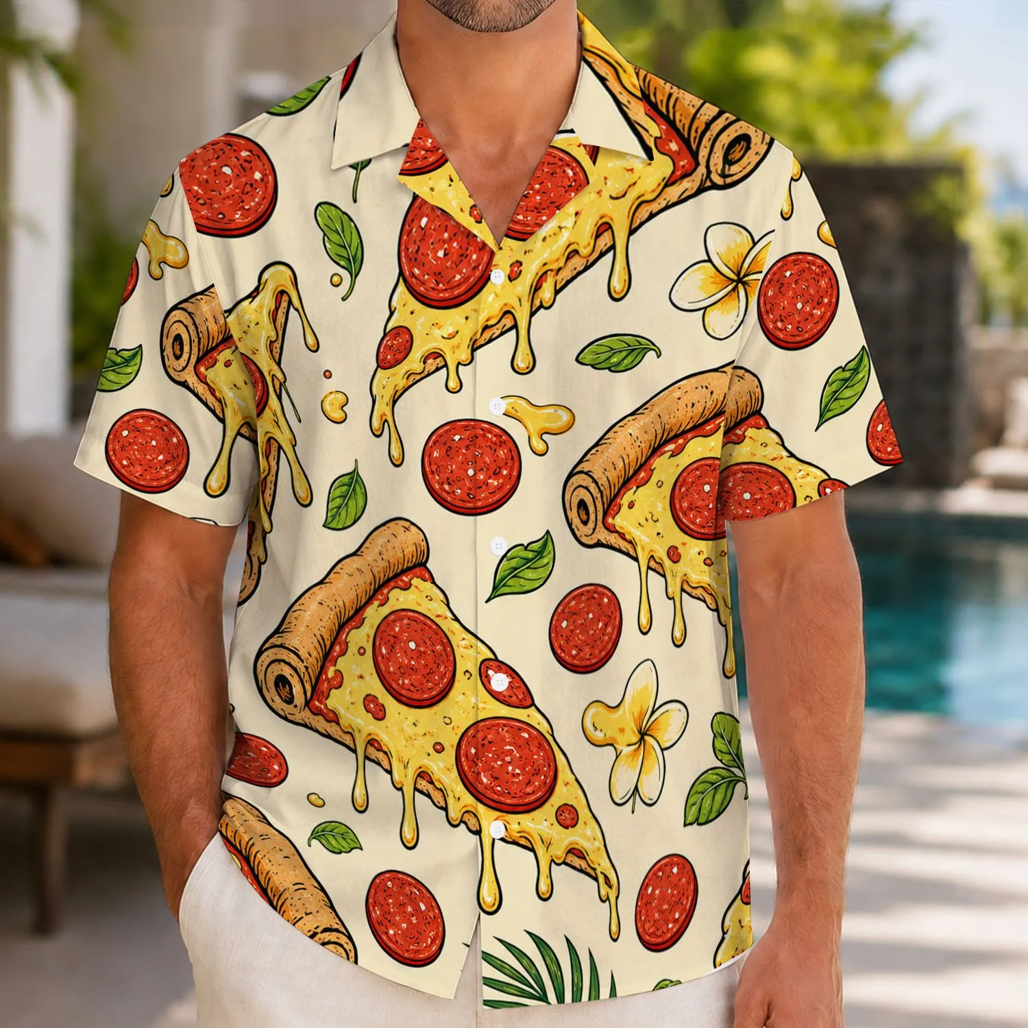 Retro Pepperoni Pizza Slices For Beach Vacations, Foodie Gifts And Summer Outings Hawaiian Shirt - 1
