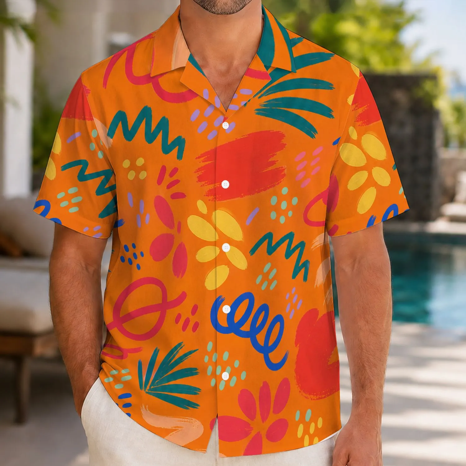 Abstract Tropical Memphis Scribbles For Beach Vacations And Resort Wear Enthusiasts Hawaiian Shirt - 1