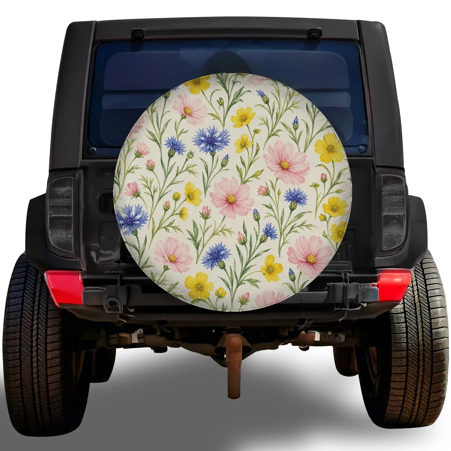 Watercolor Meadow Wildflowers for RV Camping Trailer SUV Outdoor Travel Road Trips Spare Tire Cover - 1