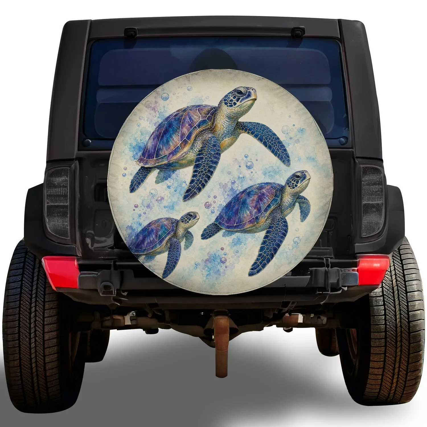 Three Watercolor Sea Turtles For Ocean Lovers RV Camping, Beach Trips And Coastal Travel Spare Tire Cover - 1
