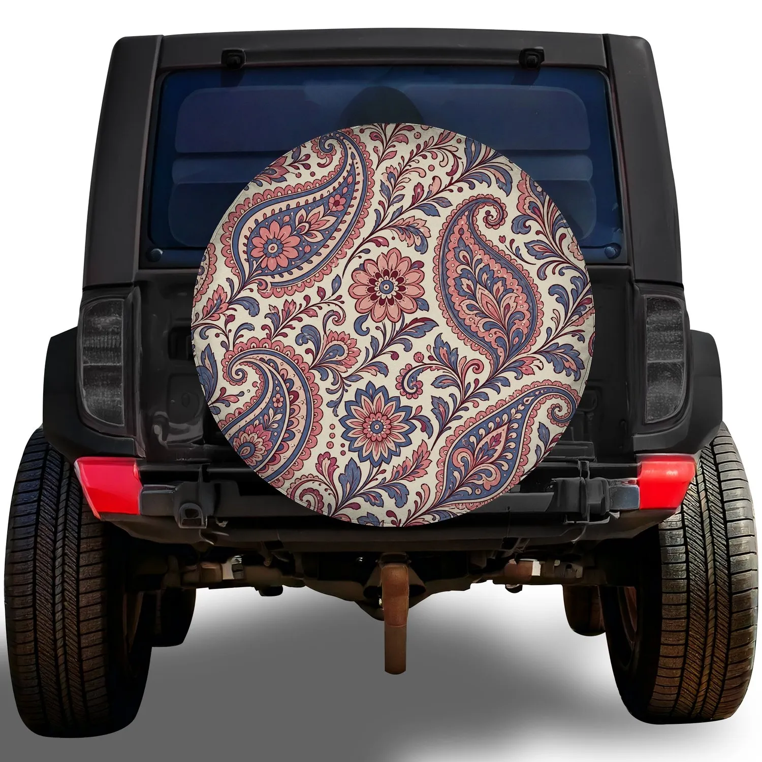 Vintage Botanical Paisley Florals For Boho Road Trips And Weekend Jeep SUV Adventures Spare Tire Cover - 1
