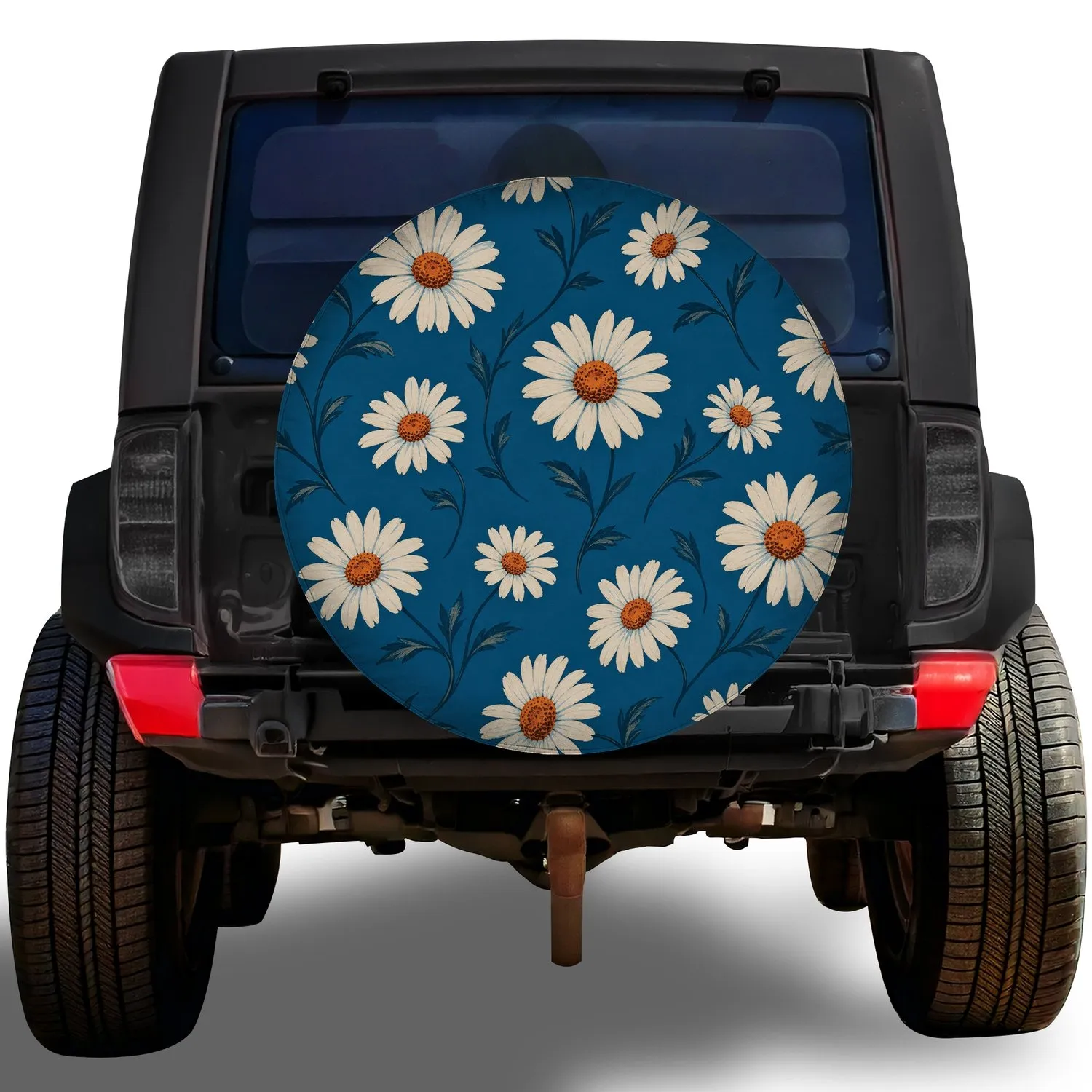 Vintage Daisy Botanical Florals For RV Camping, Road Trips And Outdoor Travel Lovers Spare Tire Cover - 1