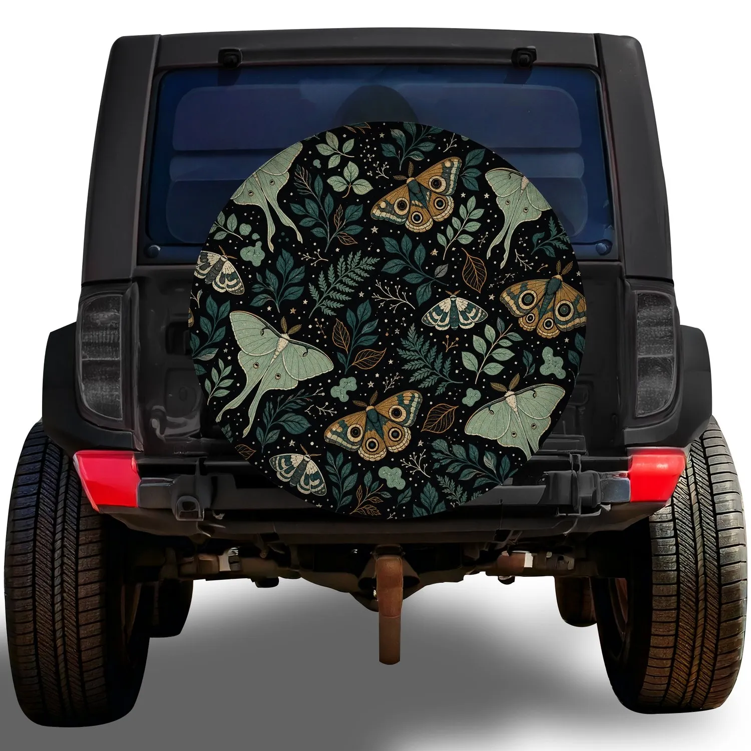 Nocturnal Moths And Woodland Botanicals For Gothic Nature Lovers Camping Trips Spare Tire Cover - 1