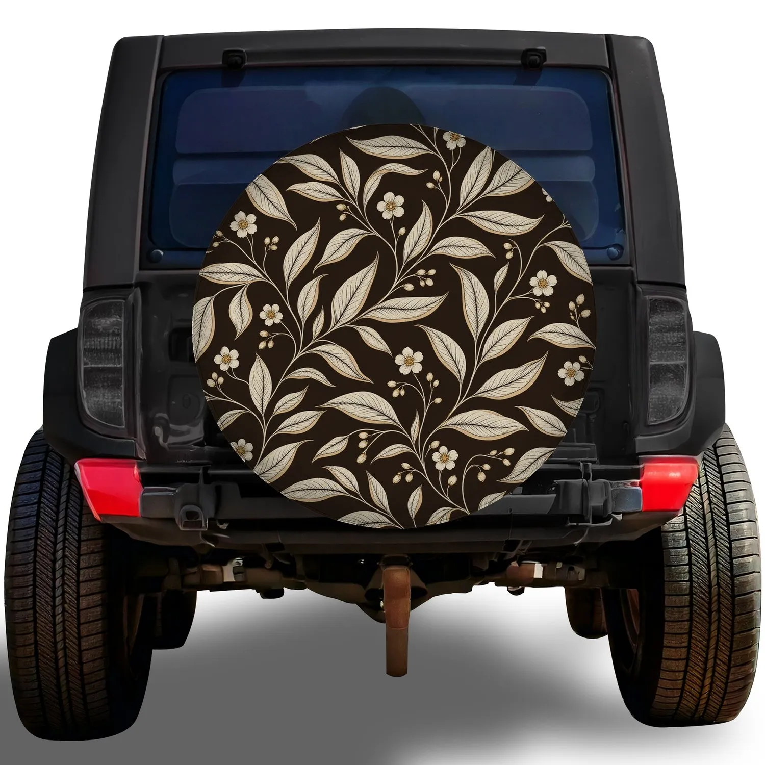 Vintage Botanical Willow Leaves For Boho Road Trips And Outdoor Adventure Lovers Spare Tire Cover - 1