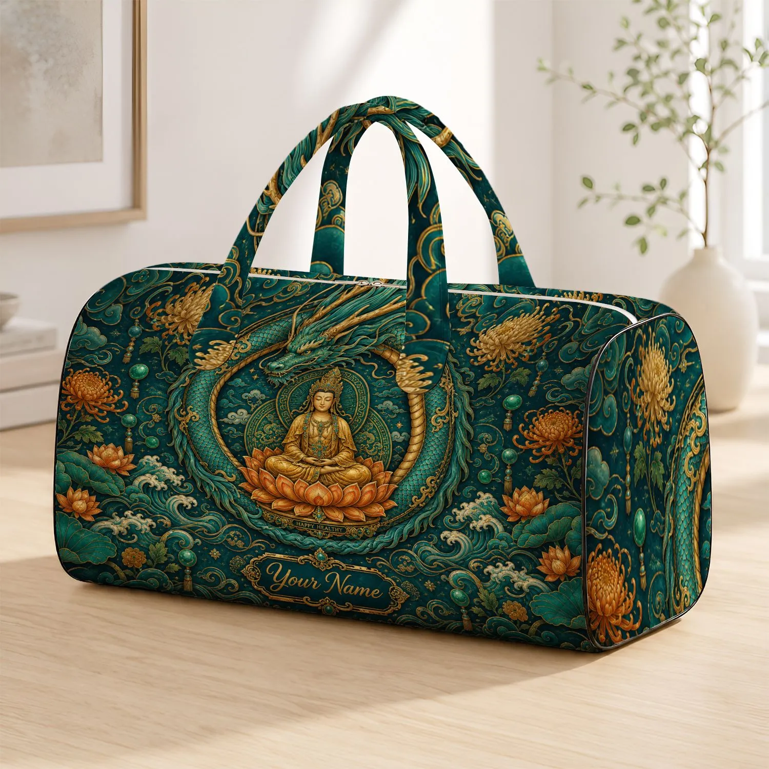 Celestial Dragon Meditating Deity For Yoga Retreat Travel And Spiritual Gift Giving Quilted Weekend Bag - 1