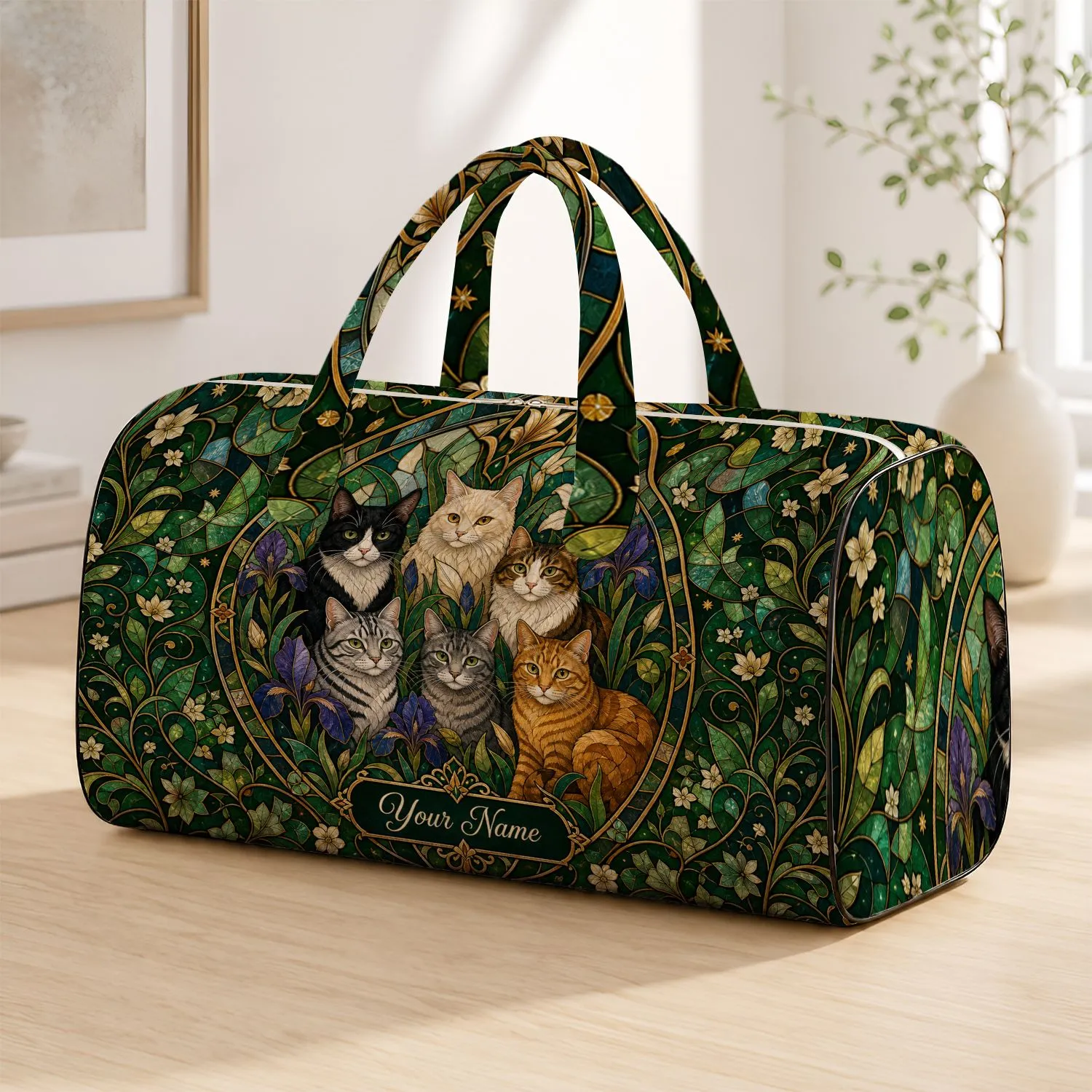 Cat Garden Travel Companion For Getaways, Gifts, And Feline Lovers Quilted Weekend Bag - 1