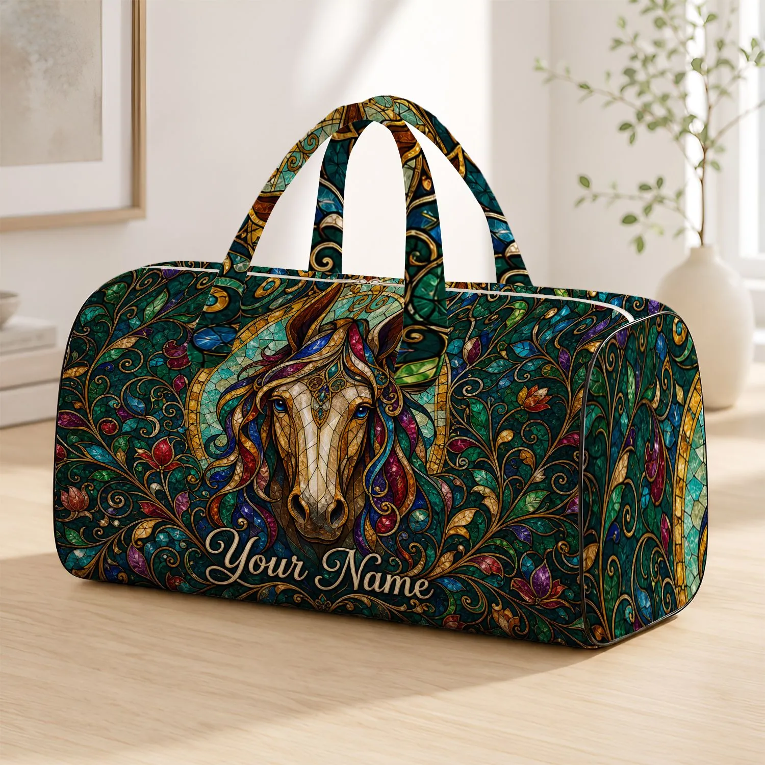 Horse Head Travel Companion for Equestrian Getaways and Gift Giving Quilted Weekend Bag - 1