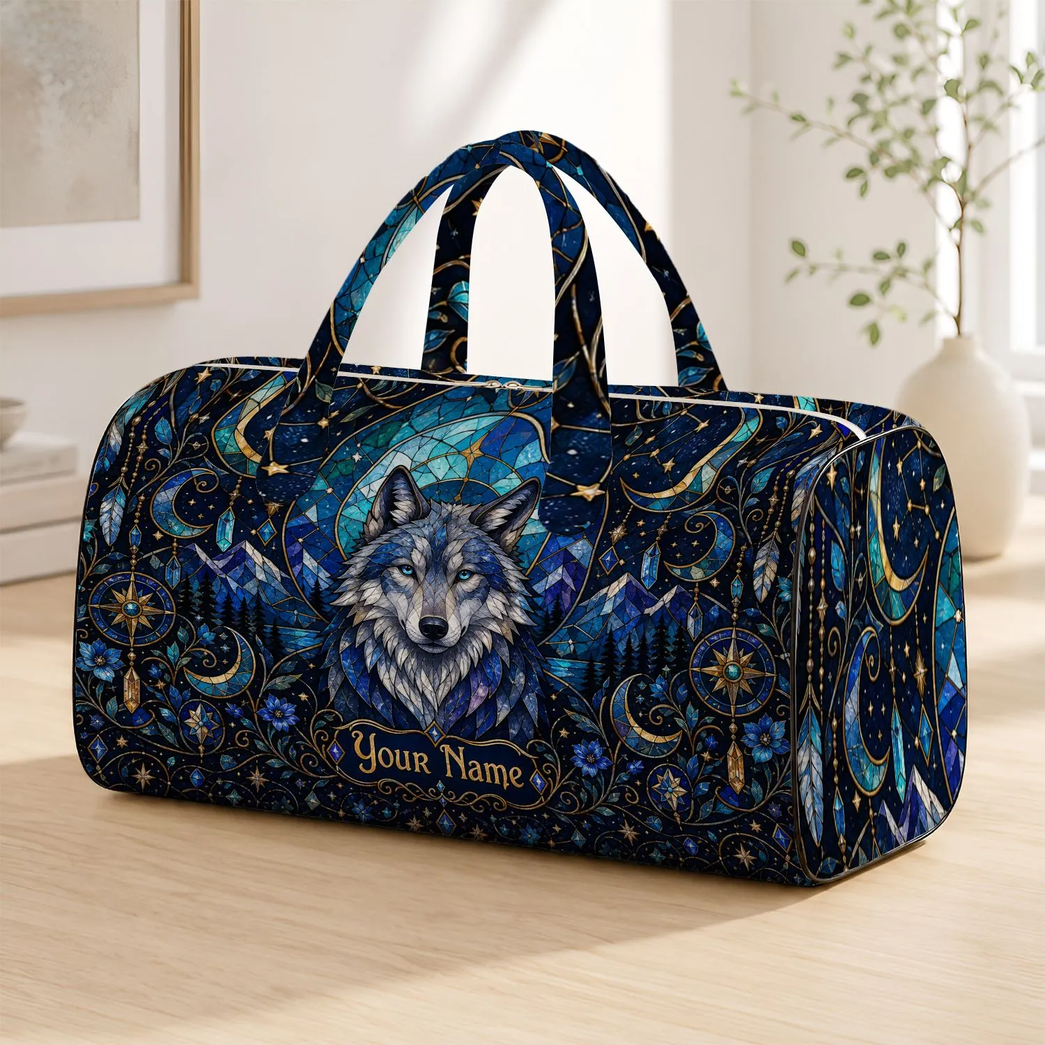Celestial Wolf Travel Essential For Mystical Outdoor Adventure Lovers Quilted Weekend Bag - 1