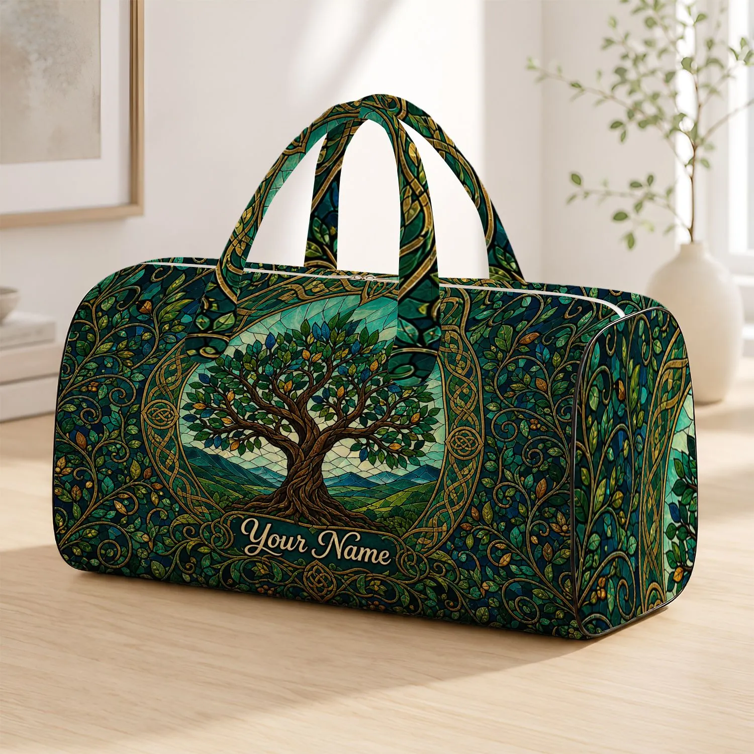 Tree Of Life Celtic Travel Companion For Nature Loving Women And Gardeners Quilted Weekend Bag - 1