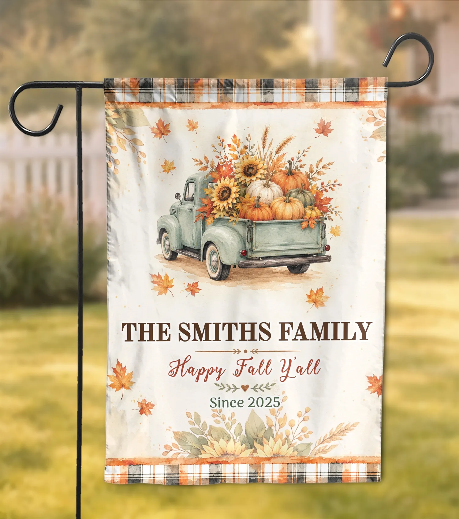 Personalized Family Name Garden Flag – Custom Four Seasons Outdoor Yard Decor for New Home Housewarming Gift - 1