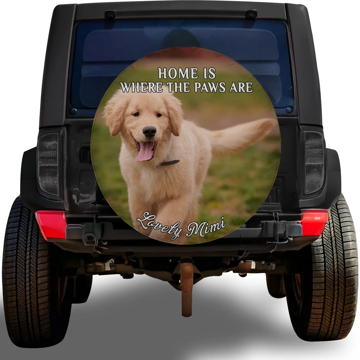 Personalized Pet Portrait Spare Tire Cover – Custom Dog & Cat Gift for Jeep & Truck Owners - 1