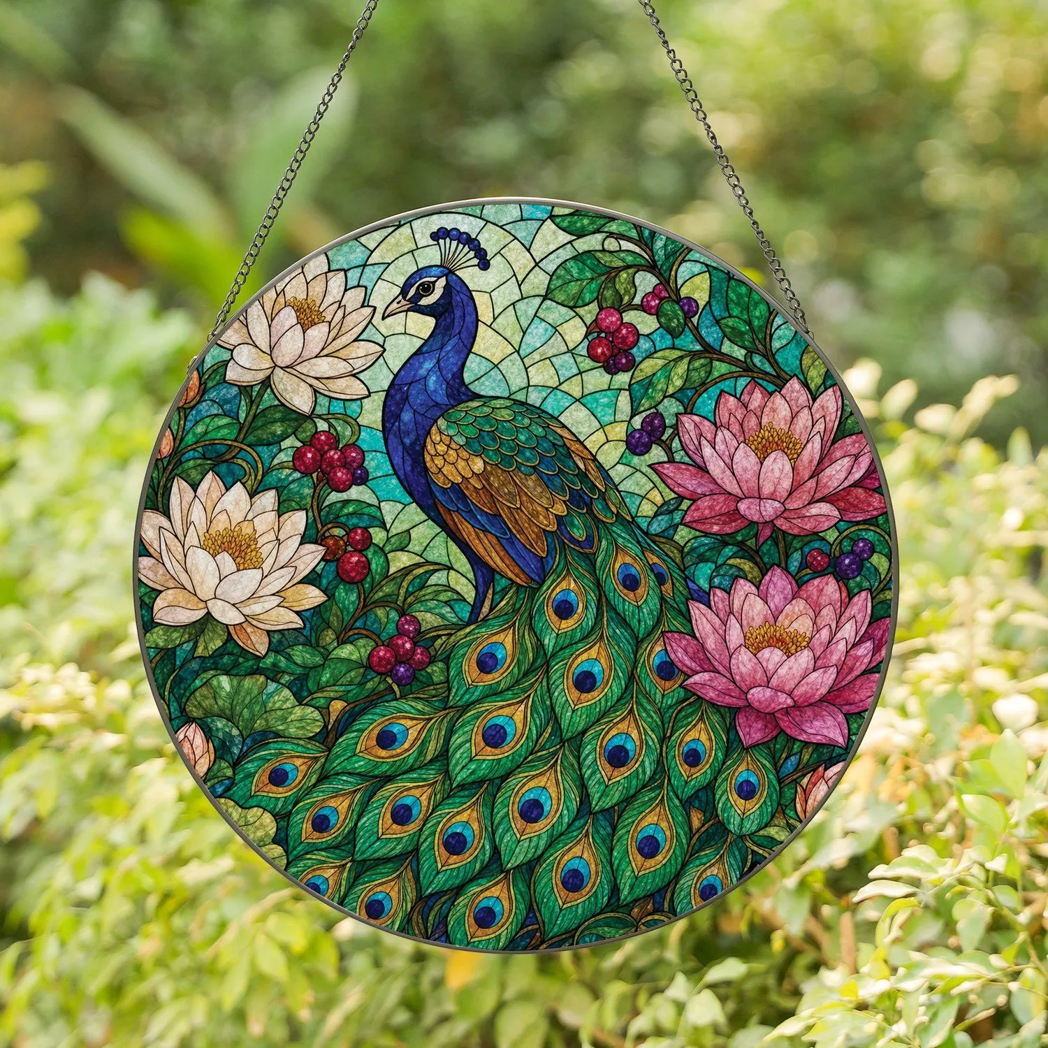 Peacock Stained Glass Window Decor for Garden Lovers and Housewarming Gift Ideas Stained Glass Suncatcher - 1