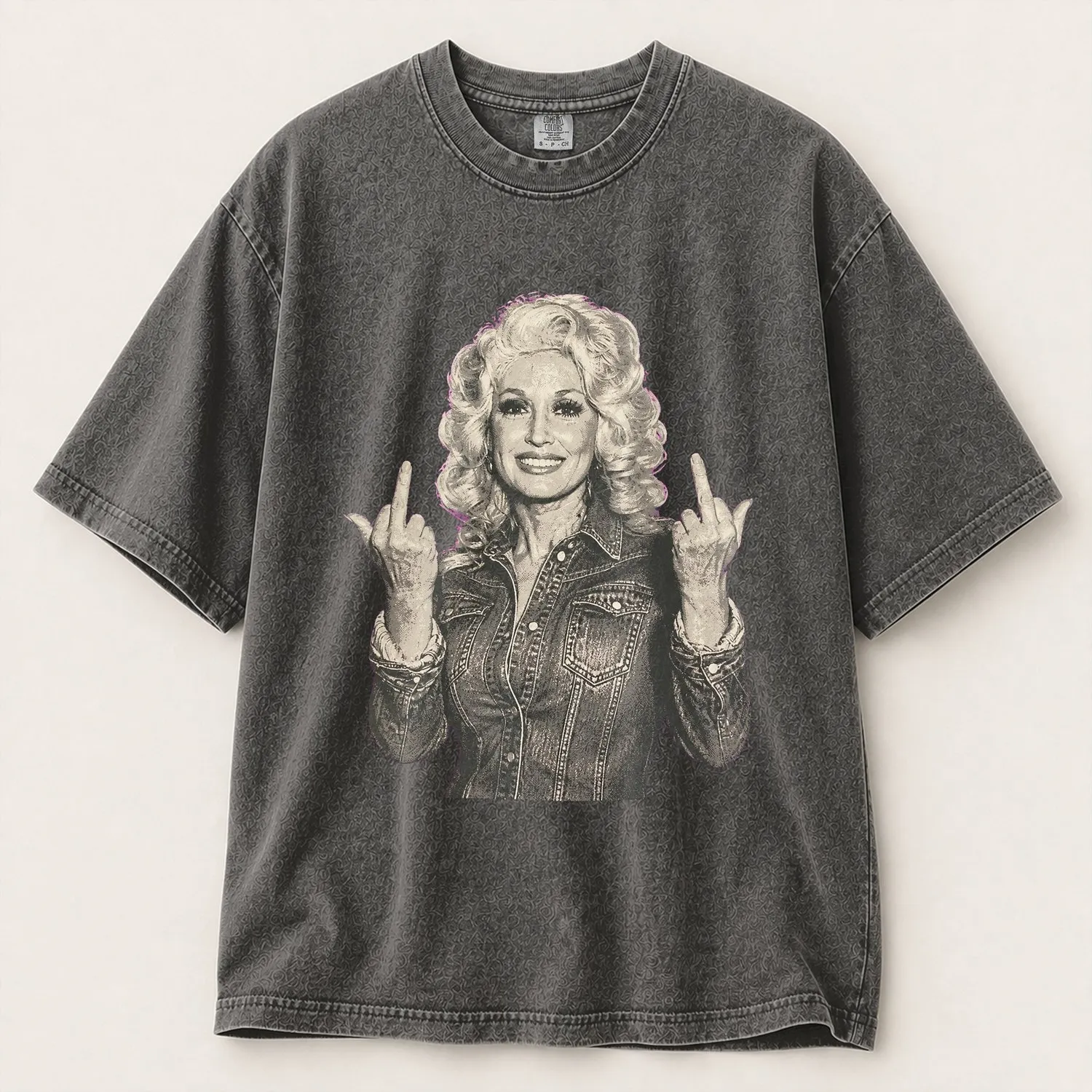 Dolly Parton Middle Finger Portrait For Bold Concert Style And Country Music Fans T-Shirt - 1