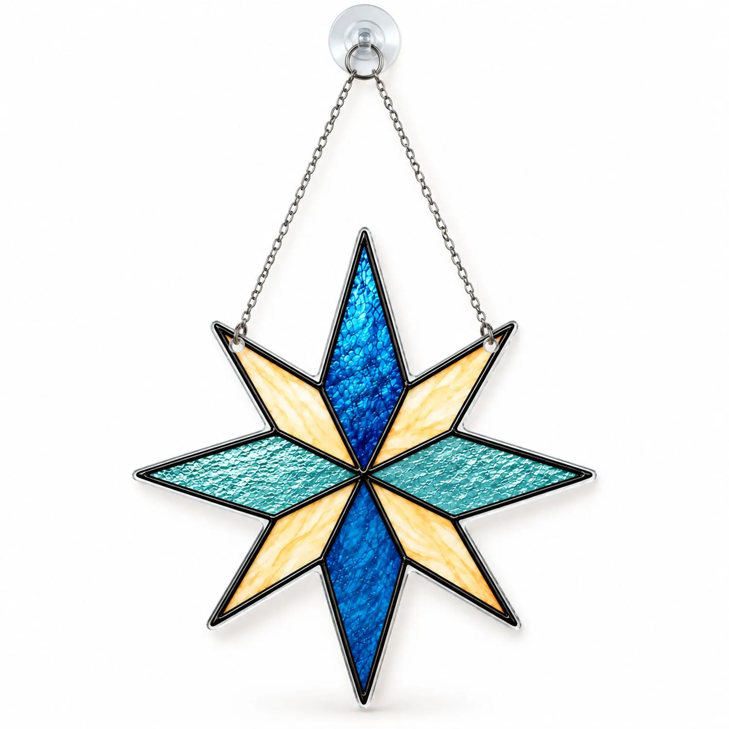 North Star Stained Glass Christmas Decor for Windows and Festive Holiday Gift Giving Custom Shape Window Hanging Acrylic Ornament - 1